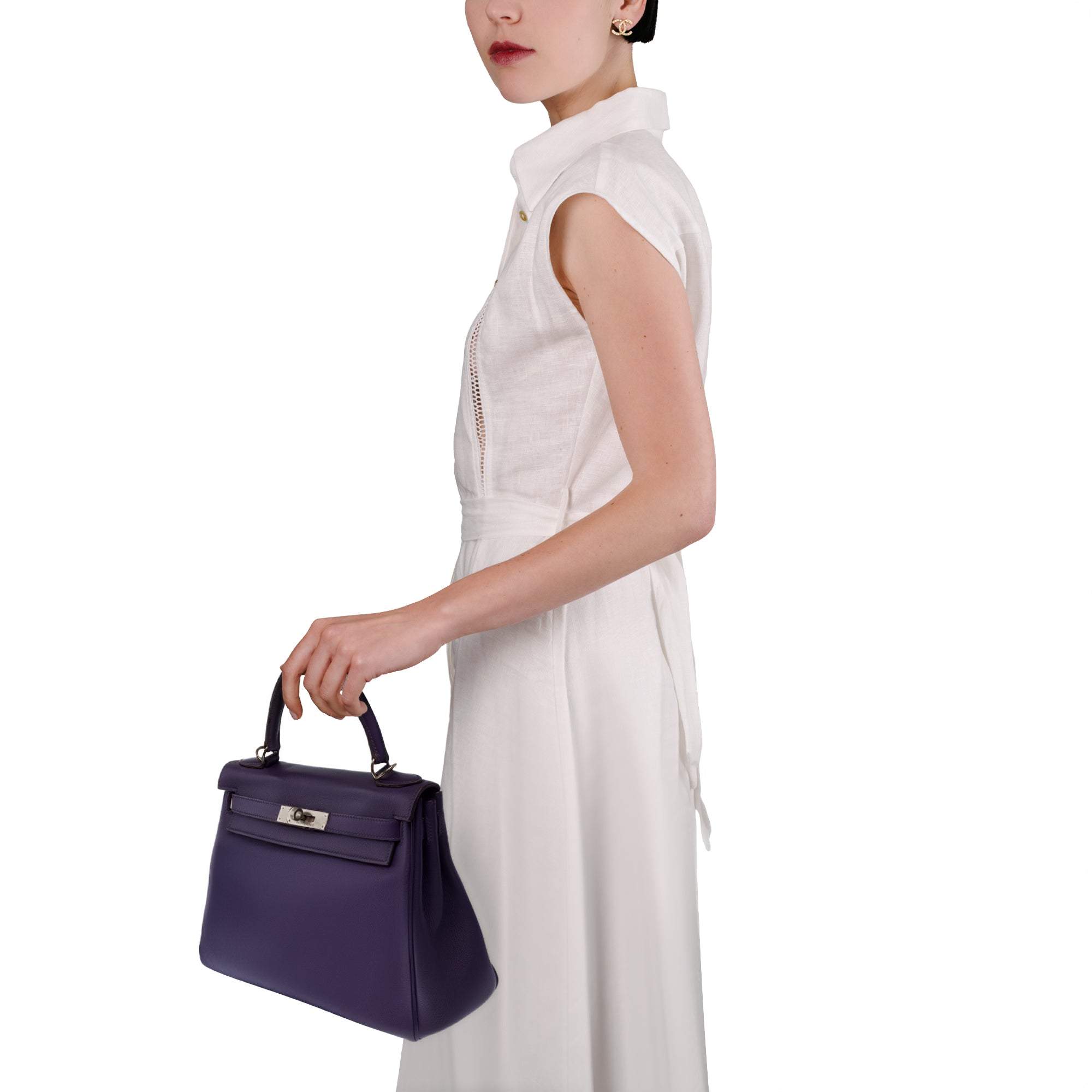 Sac HERMES Kelly 28 en Cuir Violet - 103502