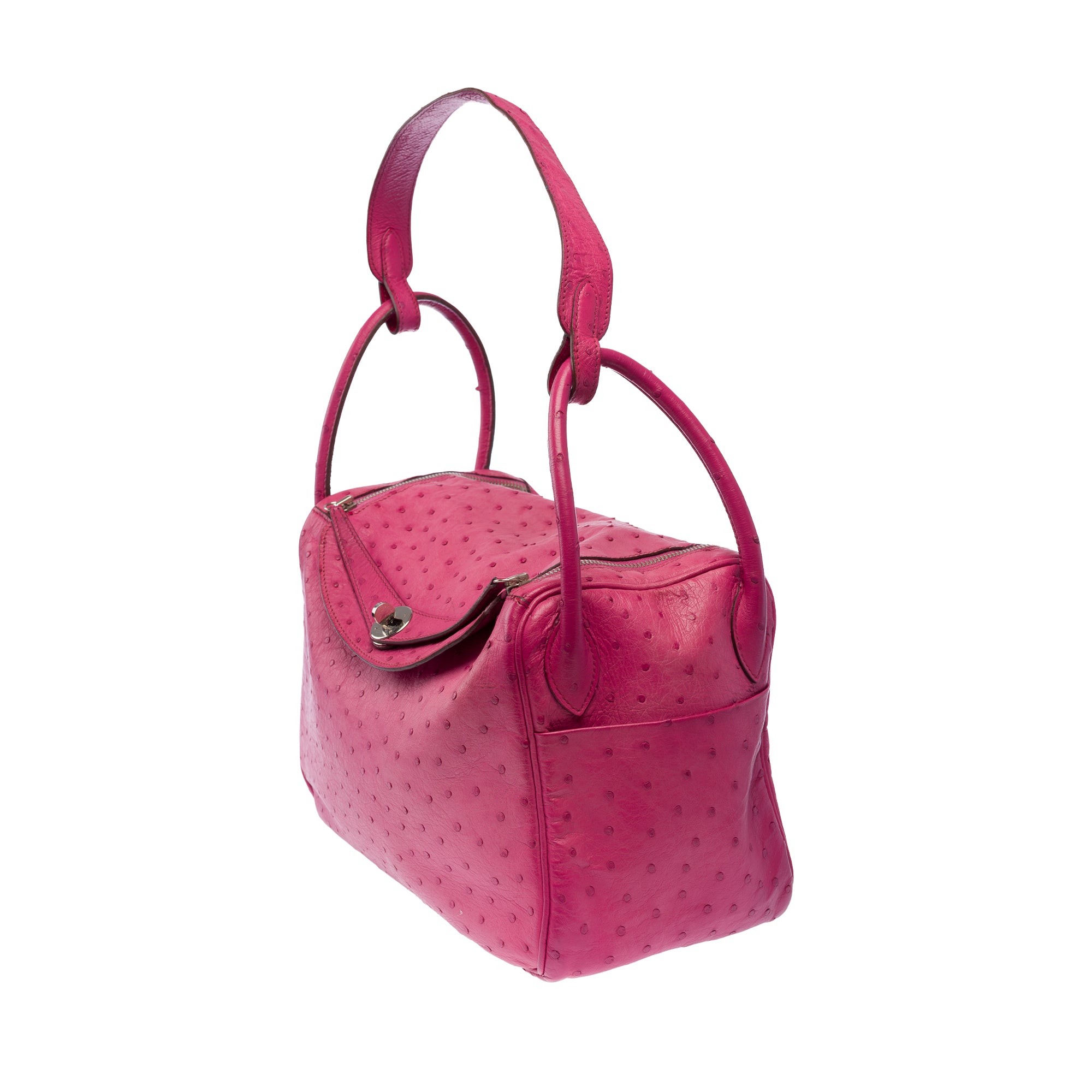 Sac HERMES Lindy en Cuirs exotiques Rose - 103503