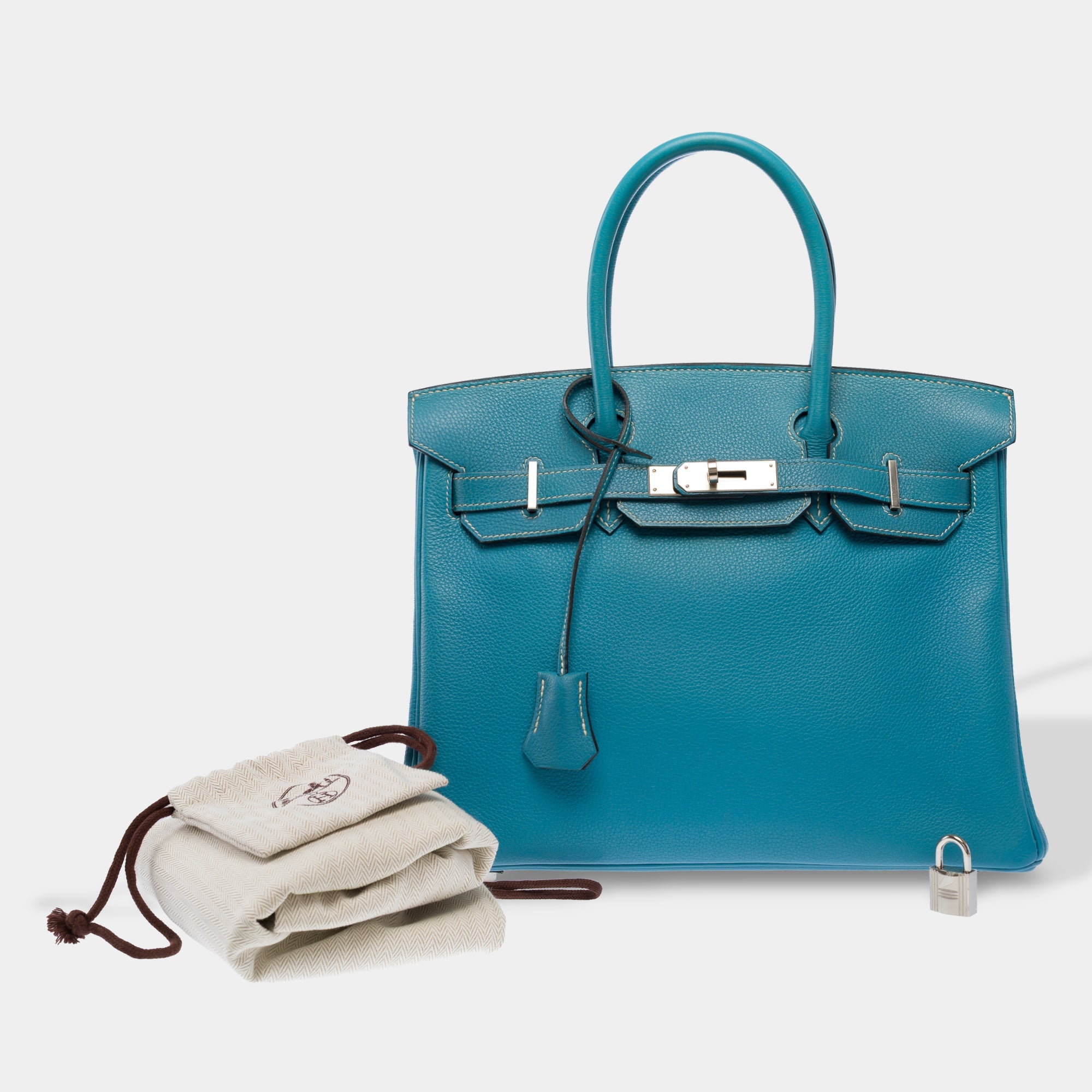 Sac HERMES Birkin 30 en Cuir Bleu - 103509