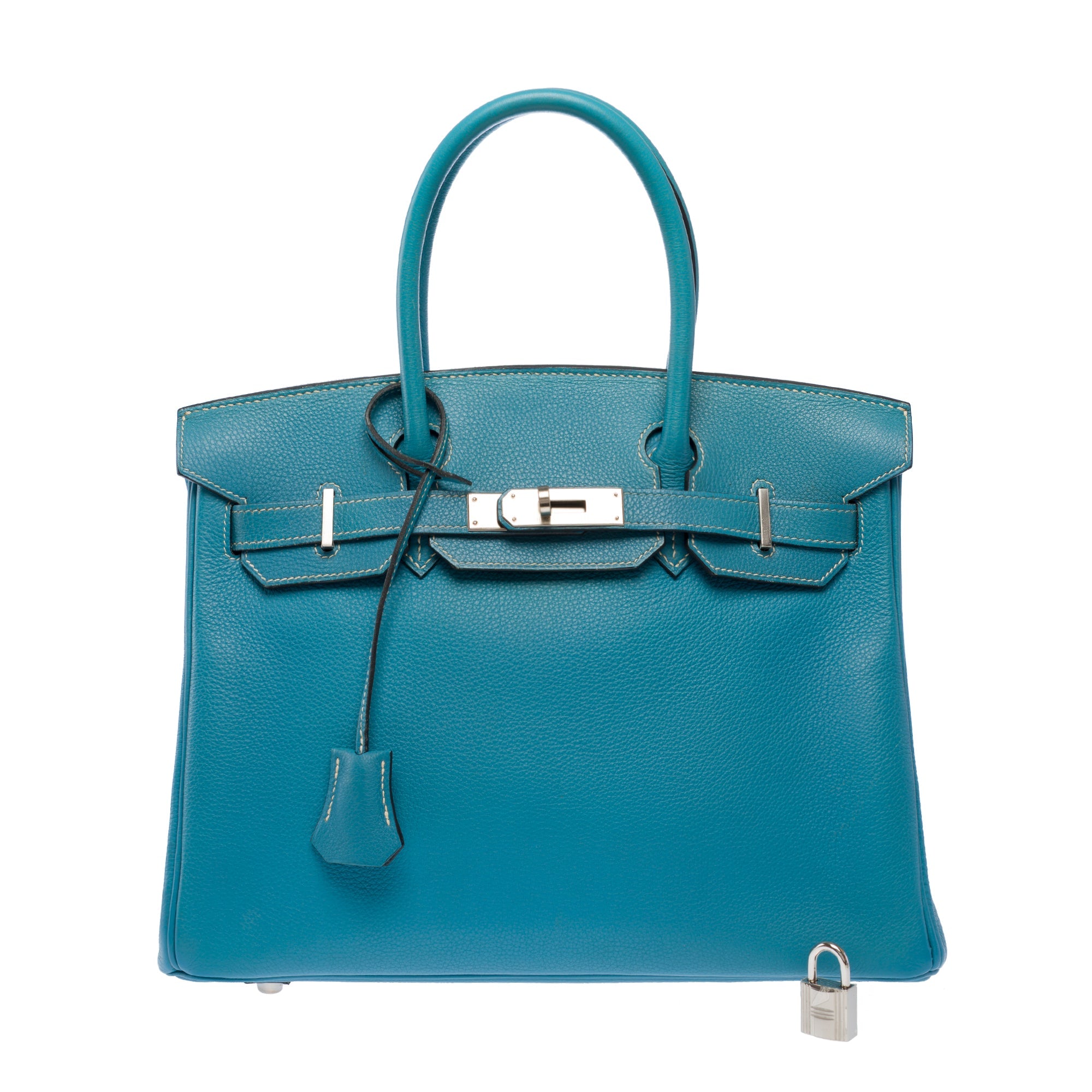 Sac HERMES Birkin 30 en Cuir Bleu - 103509