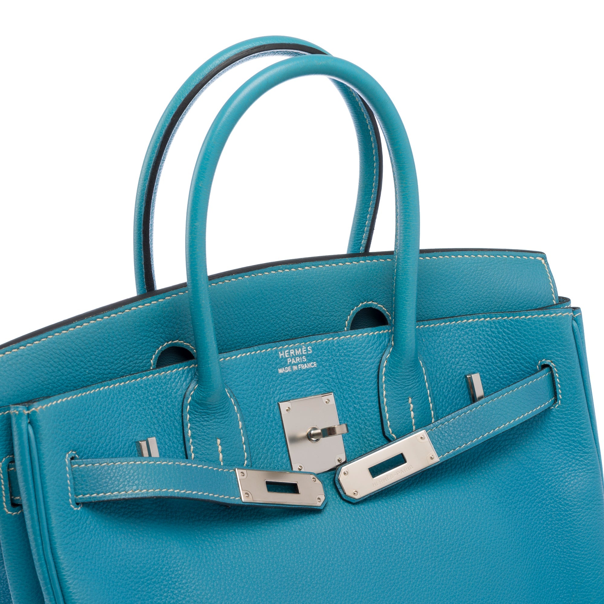 Sac HERMES Birkin 30 en Cuir Bleu - 103509