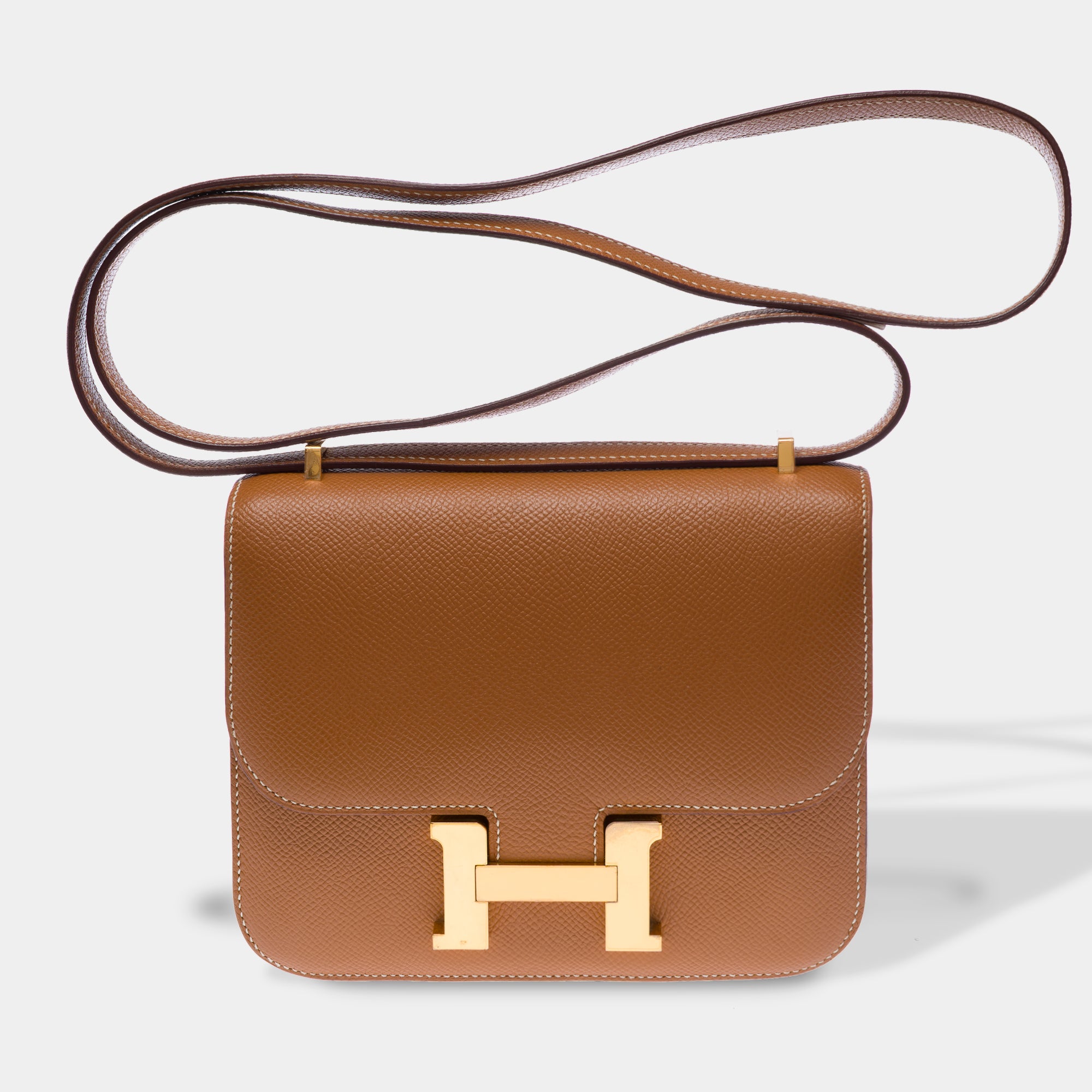 Sac HERMES Constance en Cuir Doré - 103549