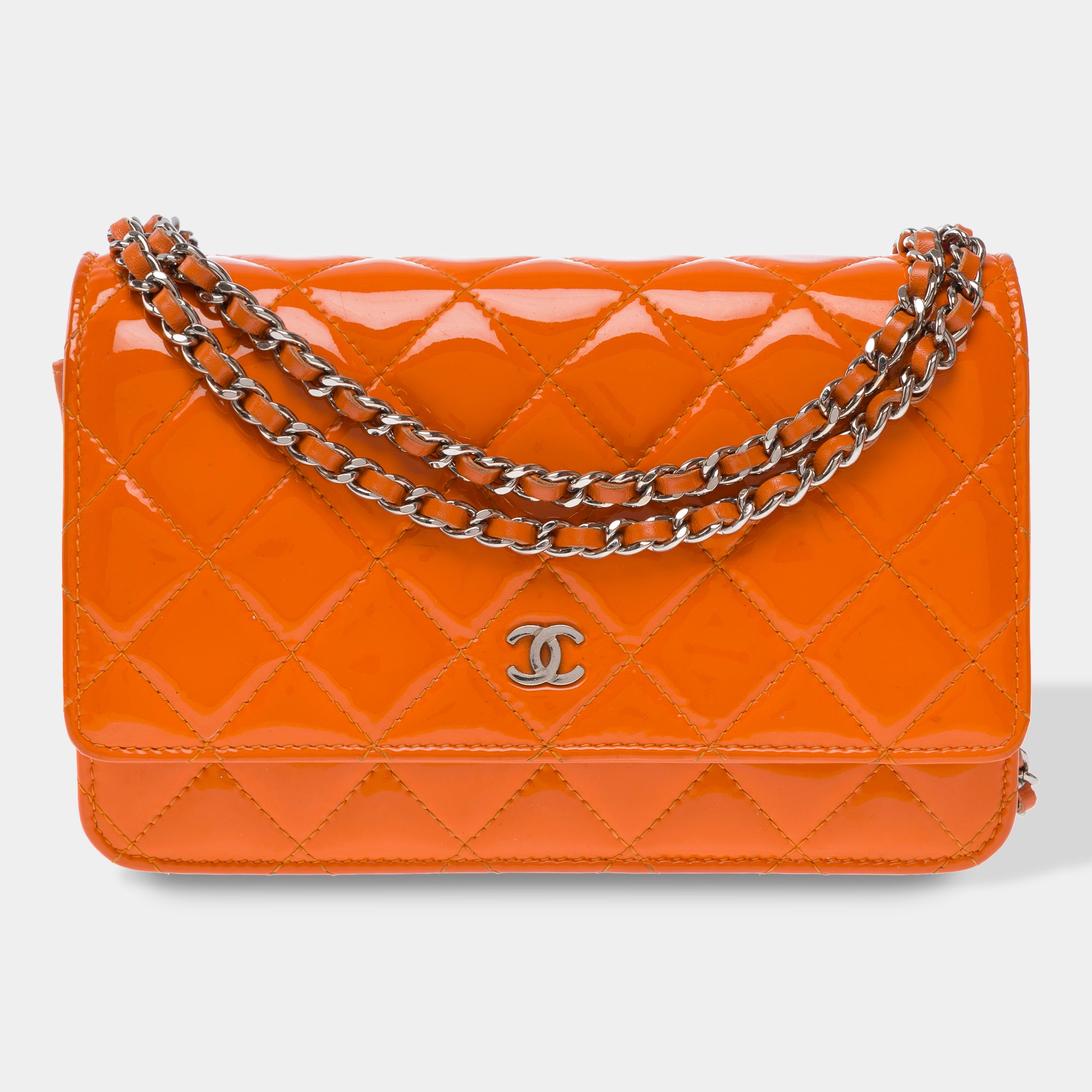 Sac CHANEL Wallet on Chain en Cuir Orange - 103544