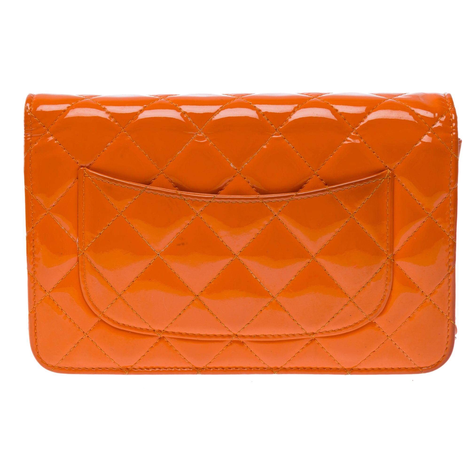 Sac CHANEL Wallet on Chain en Cuir Orange - 103544