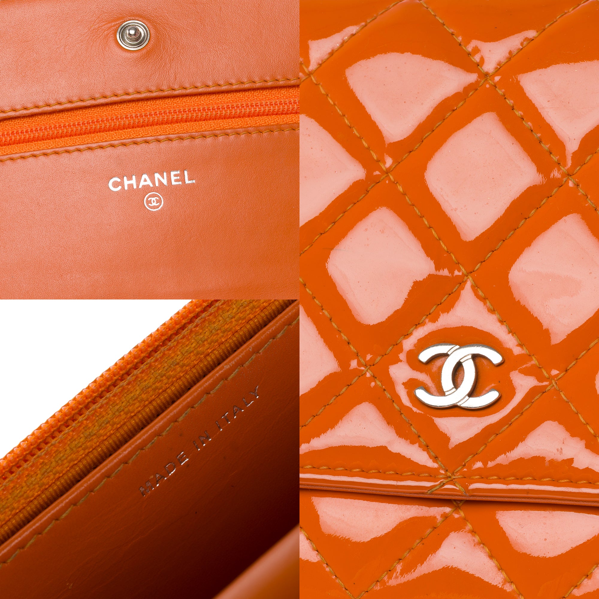 Sac CHANEL Wallet on Chain en Cuir Orange - 103544