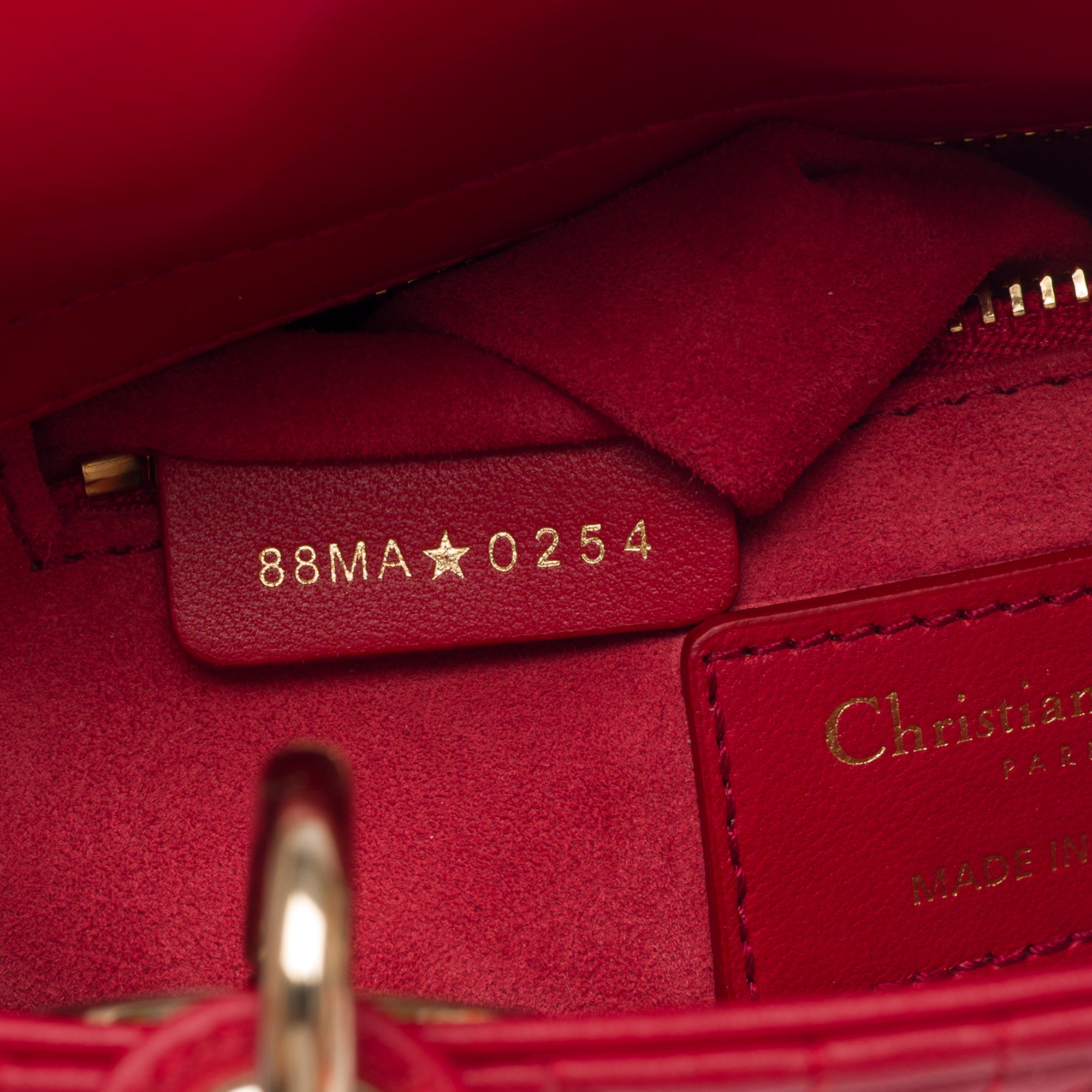 Sac DIOR Lady Dior en Cuir Rouge - 103540