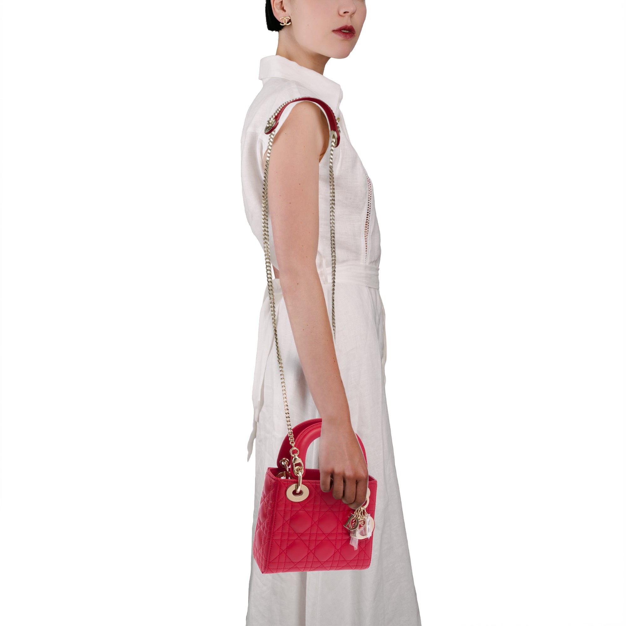 Sac DIOR Lady Dior en Cuir Rouge - 103540