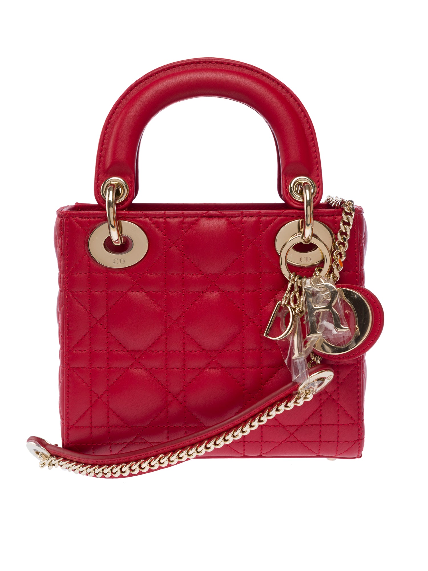 Sac DIOR Lady Dior en Cuir Rouge - 103540
