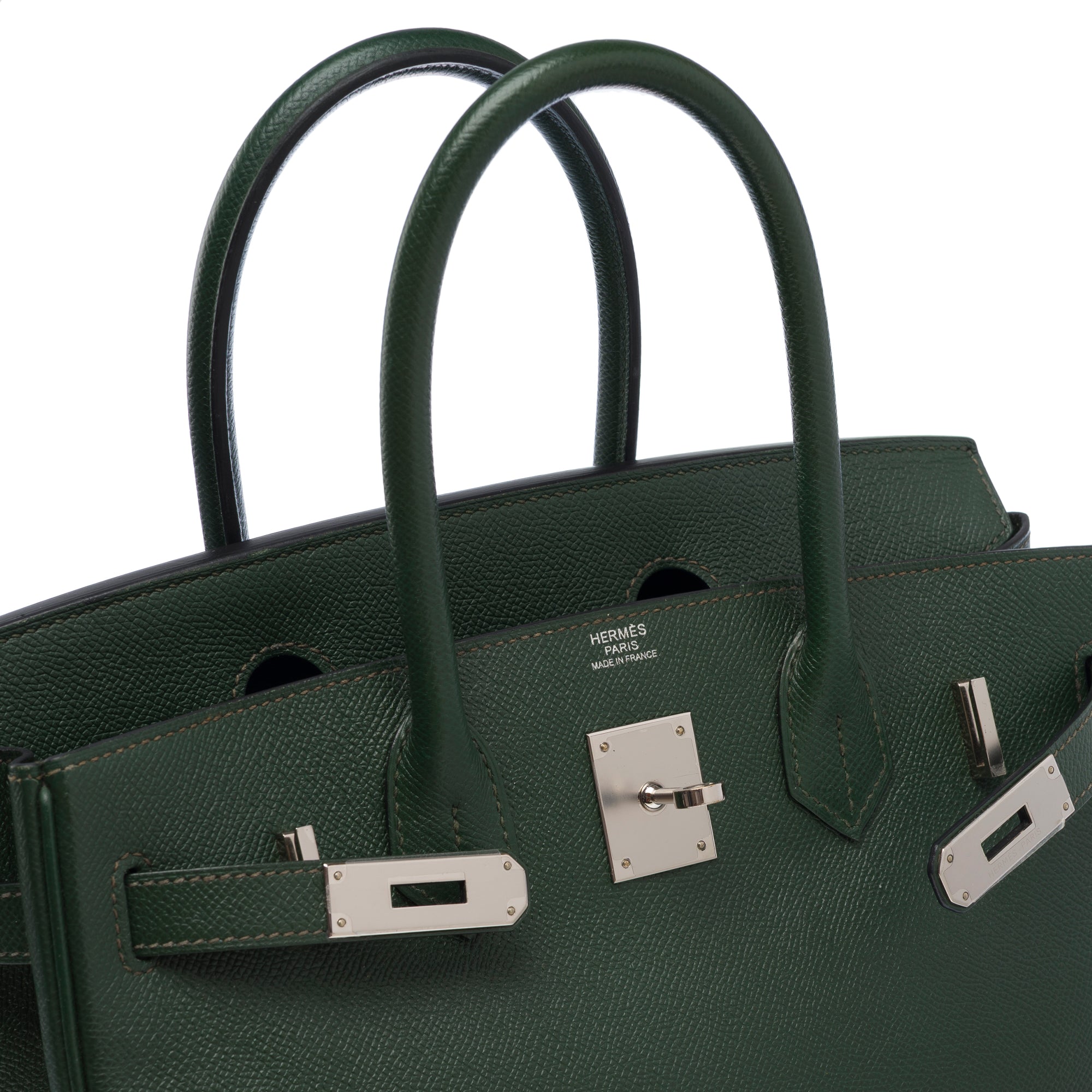 Sac HERMES Birkin 30 en Cuir Vert - 103577