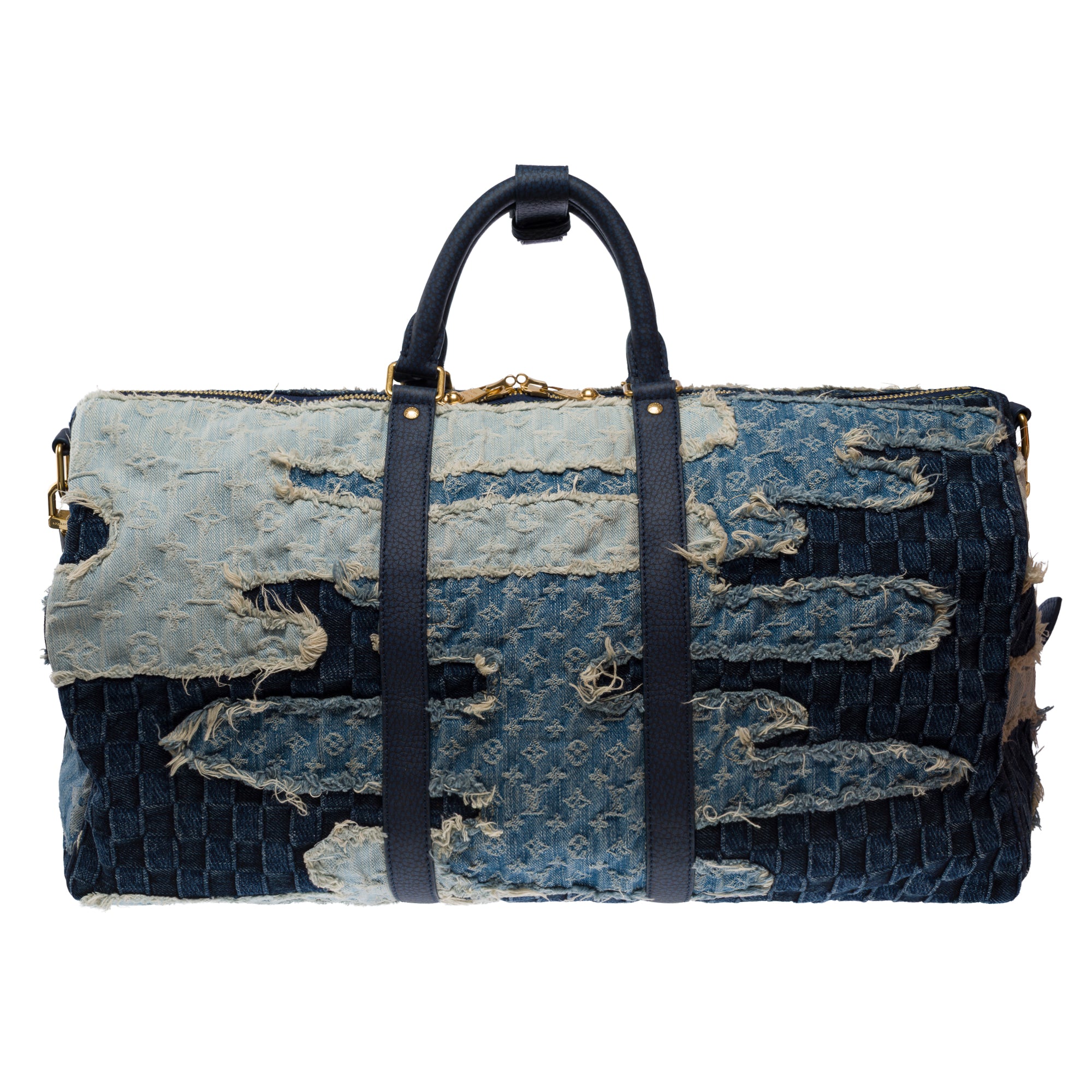 Sac LOUIS VUITTON Keepall en Denim Bleu - 103533