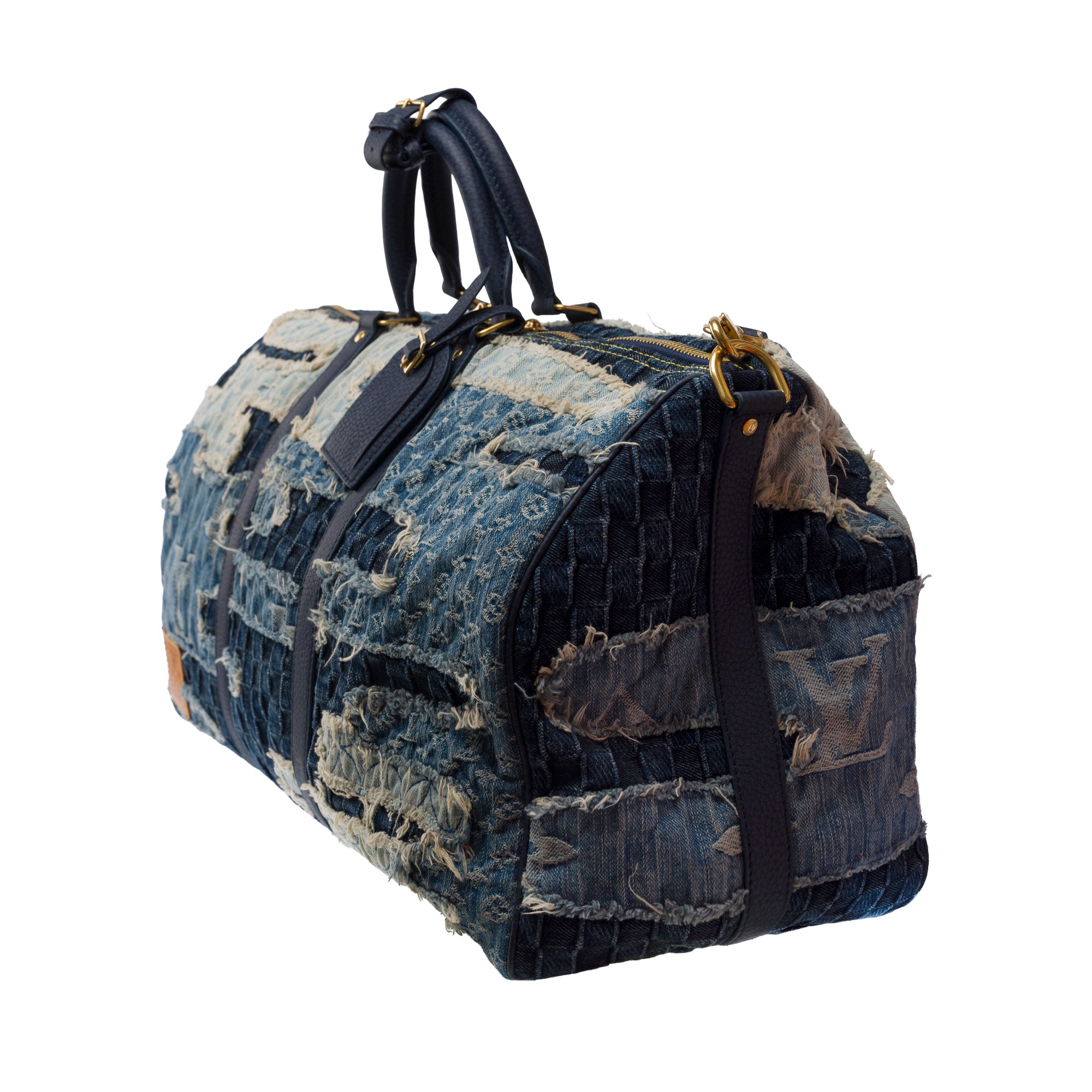 Sac LOUIS VUITTON Keepall en Denim Bleu - 103533
