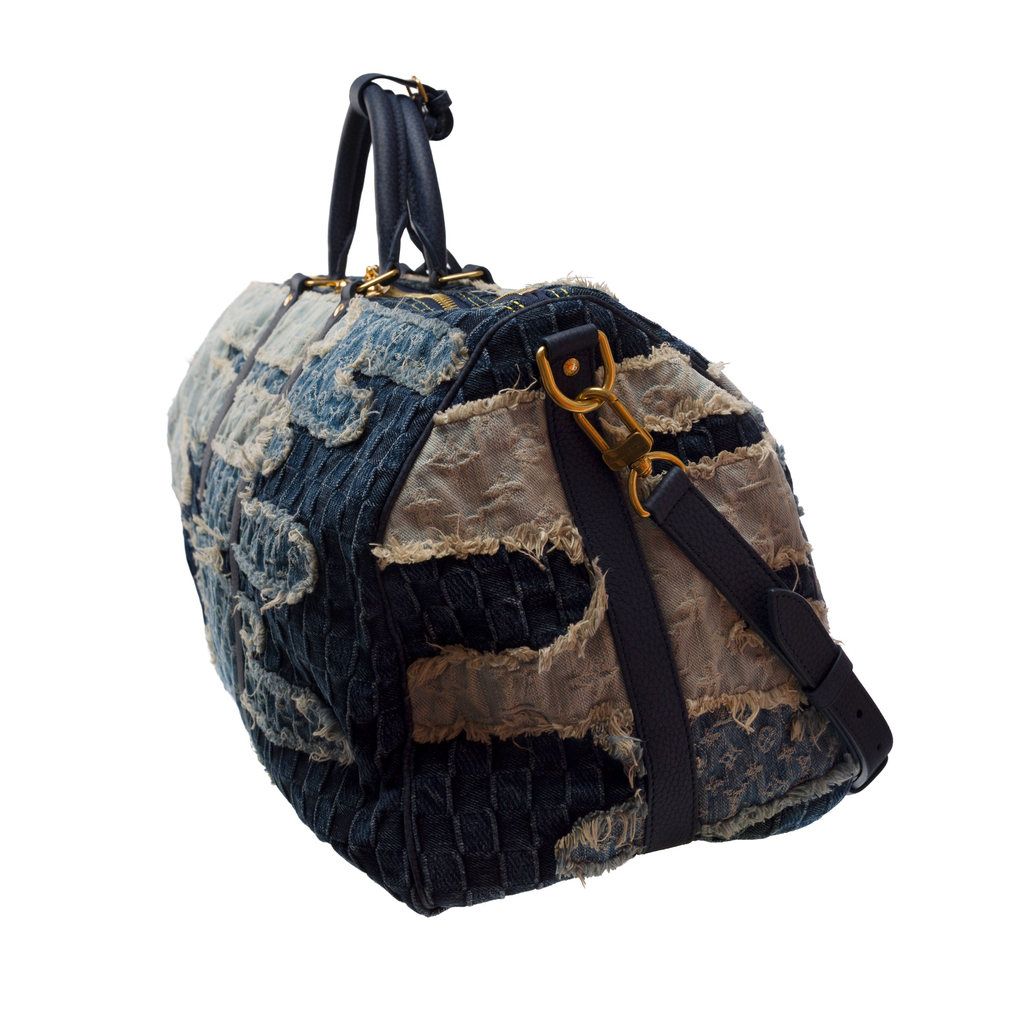Sac LOUIS VUITTON Keepall en Denim Bleu - 103533