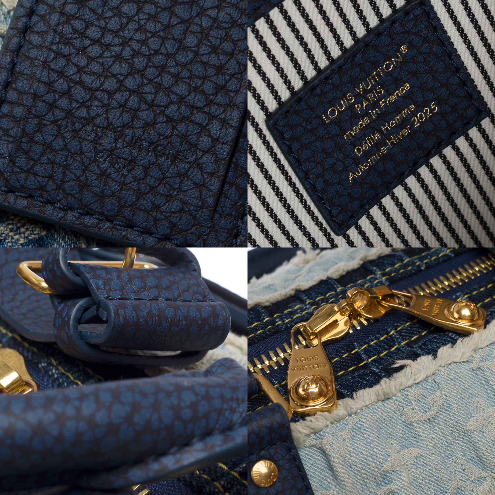 Sac LOUIS VUITTON Keepall en Denim Bleu - 103533