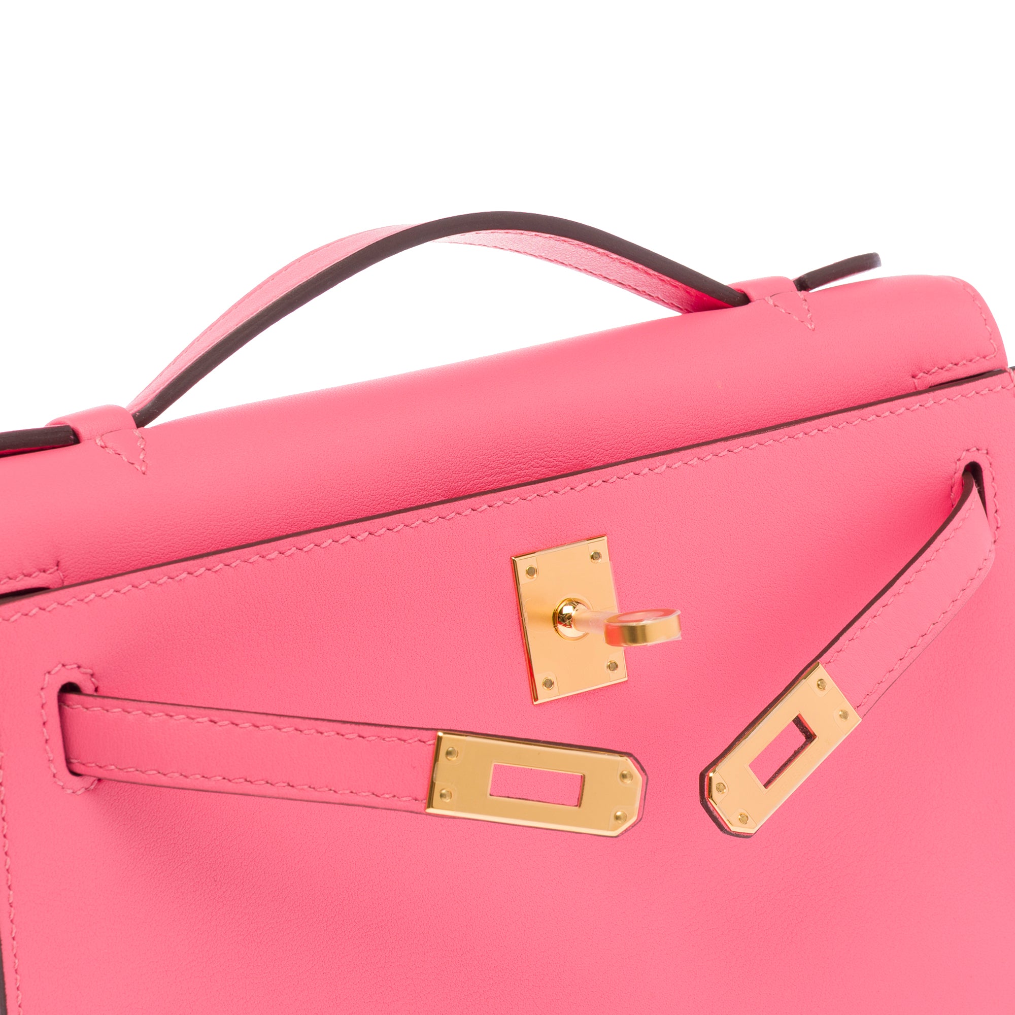 Sac HERMES Kelly Mini en Cuir Rose - 103557