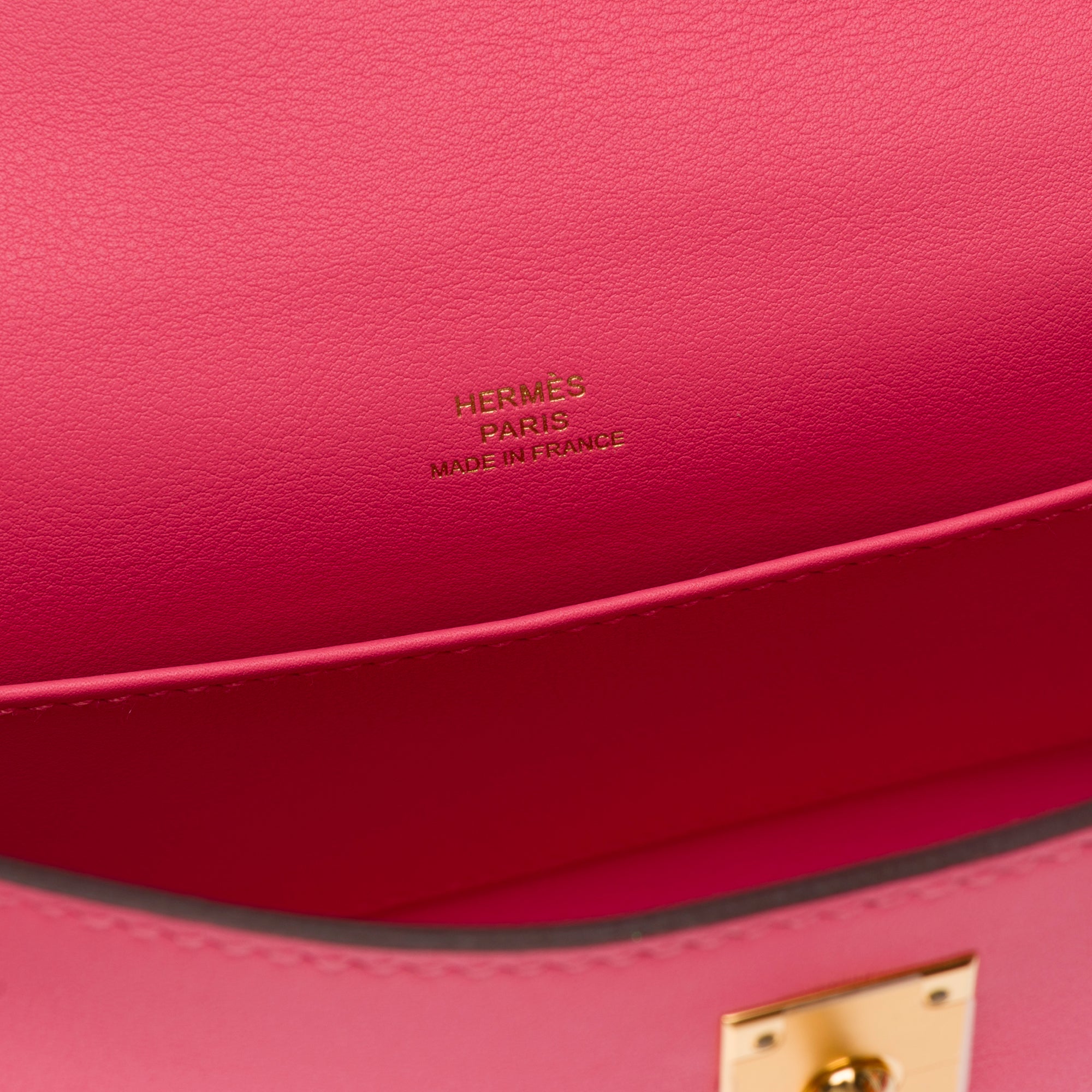 Sac HERMES Kelly Mini en Cuir Rose - 103557