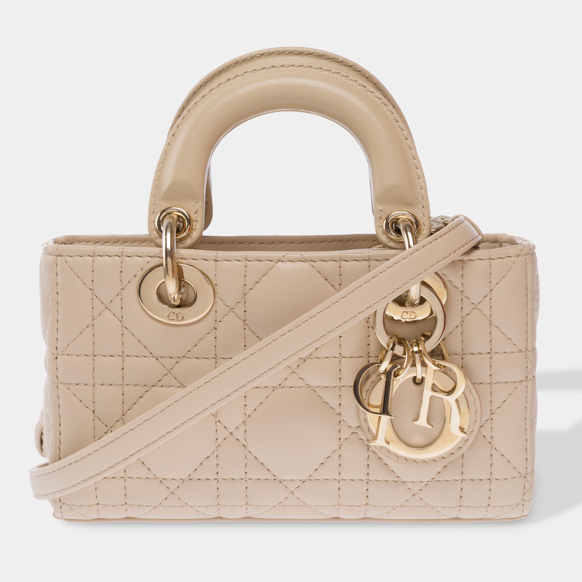 Sac DIOR Lady D-Joy en Cuir Beige - 103537
