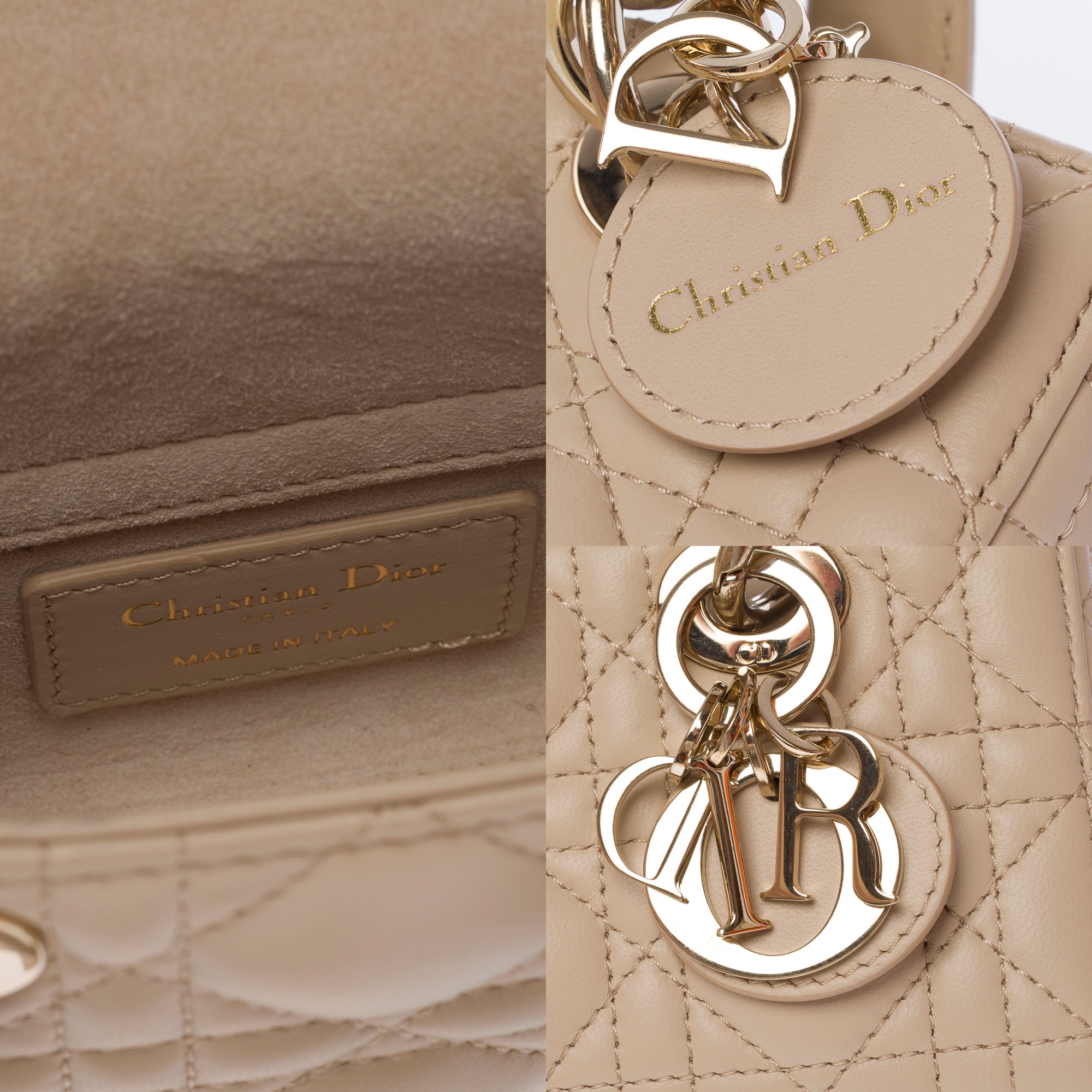 Sac DIOR Lady D-Joy en Cuir Beige - 103537