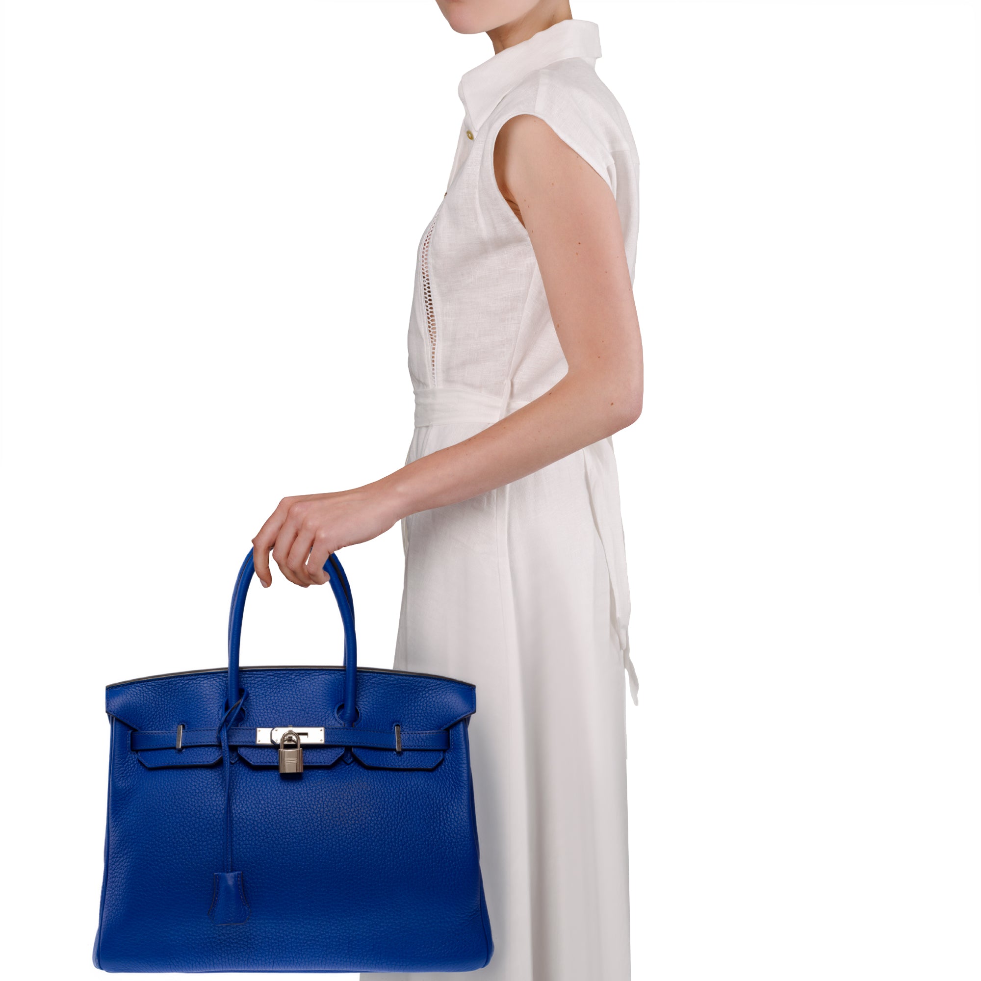 Sac HERMES Birkin 35 en Cuir Bleu - 103551