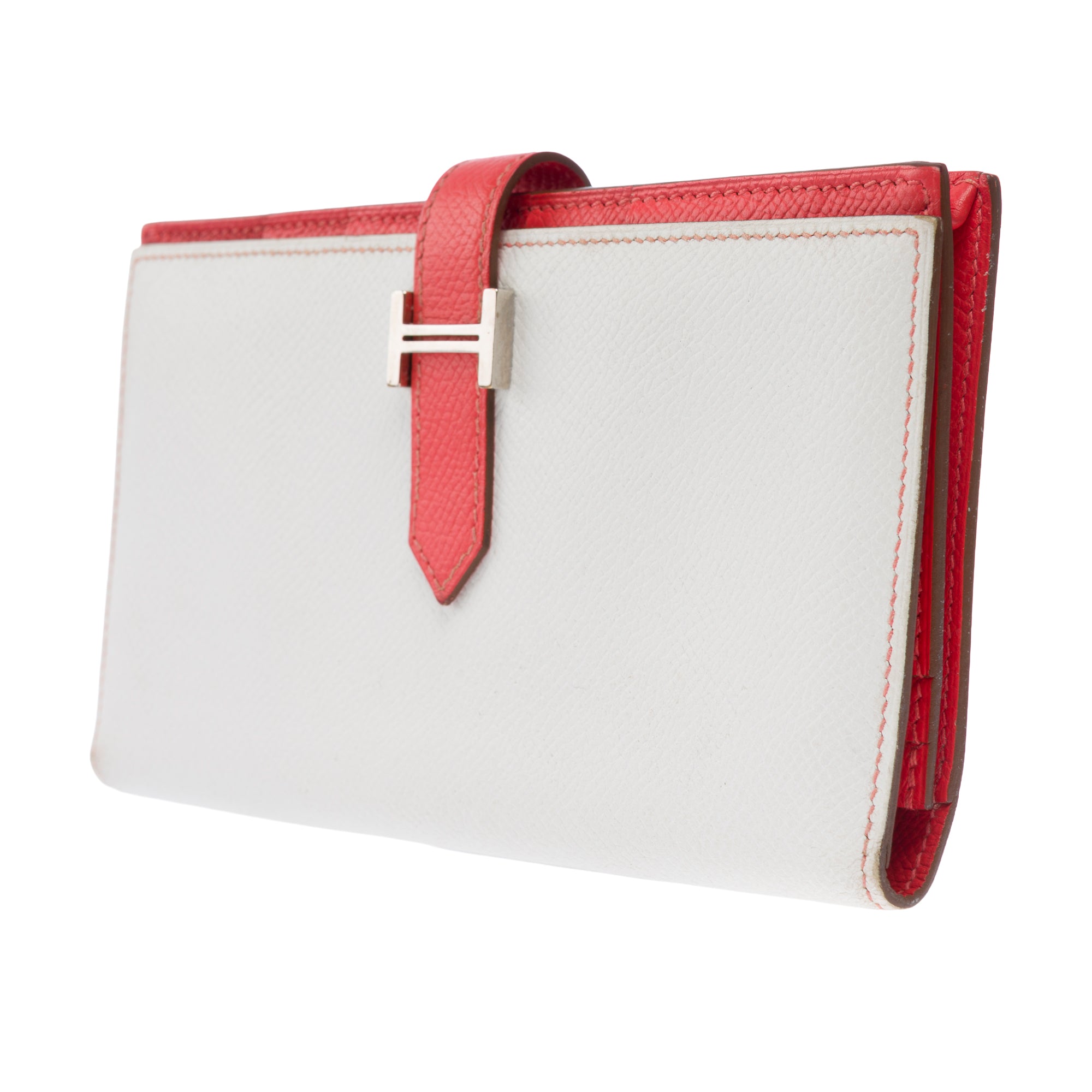 Accessoire HERMES Bearn en Cuir Blanc - 103545