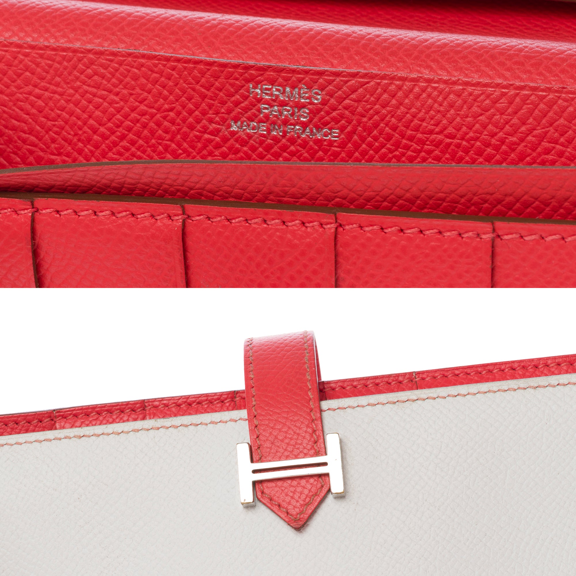 Accessoire HERMES Bearn en Cuir Blanc - 103545
