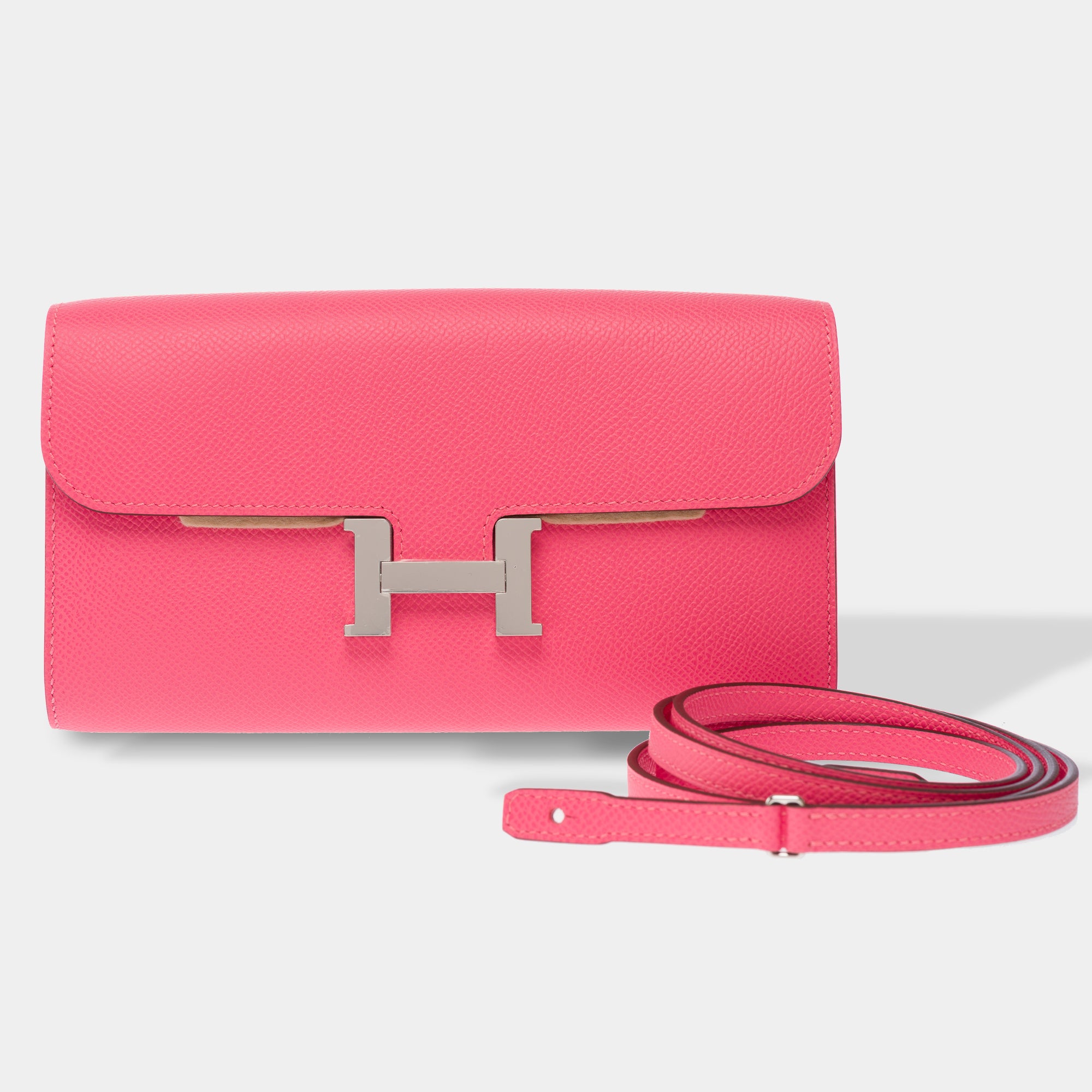 Sac HERMES Constance en Cuir Rose - 103527