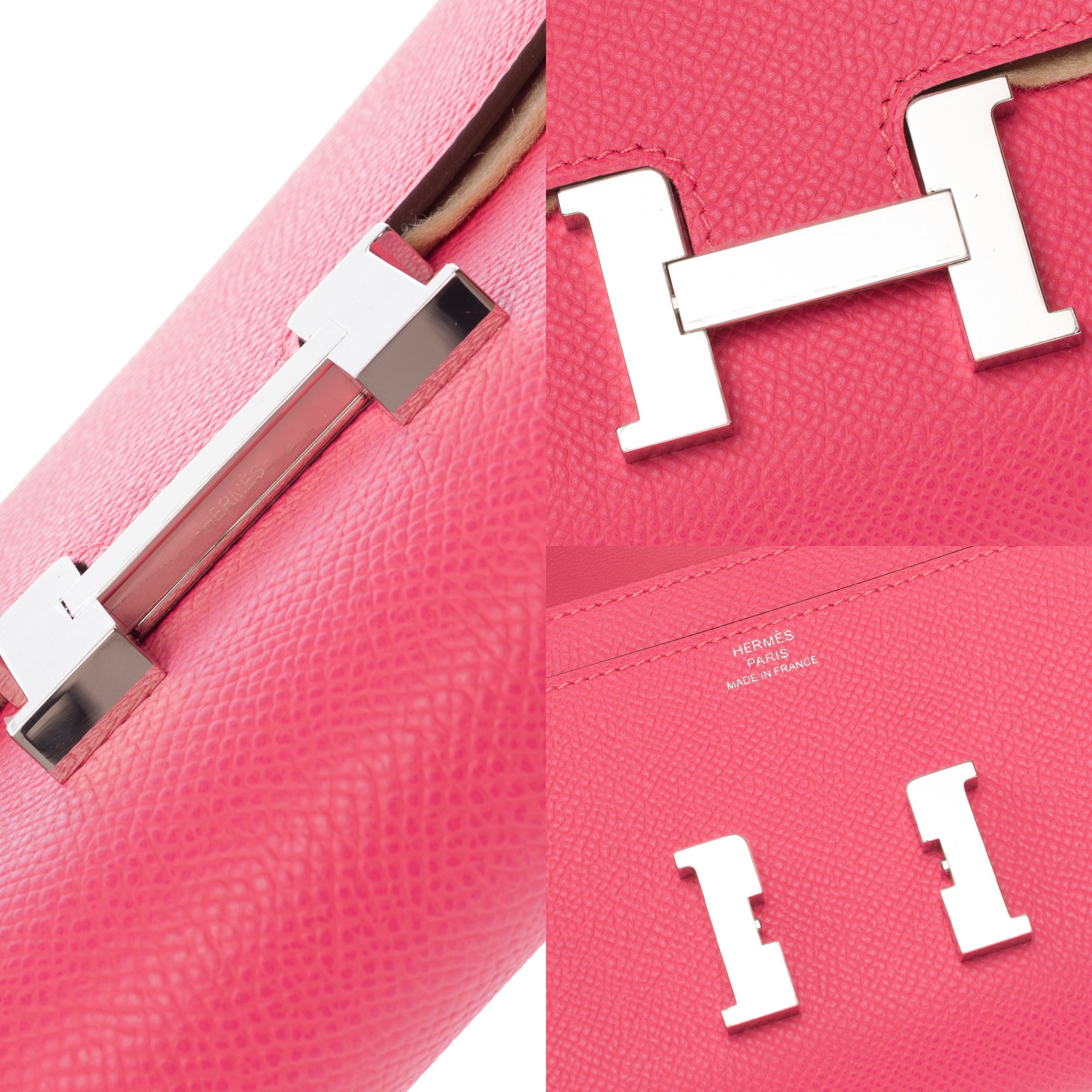 Sac HERMES Constance en Cuir Rose - 103527