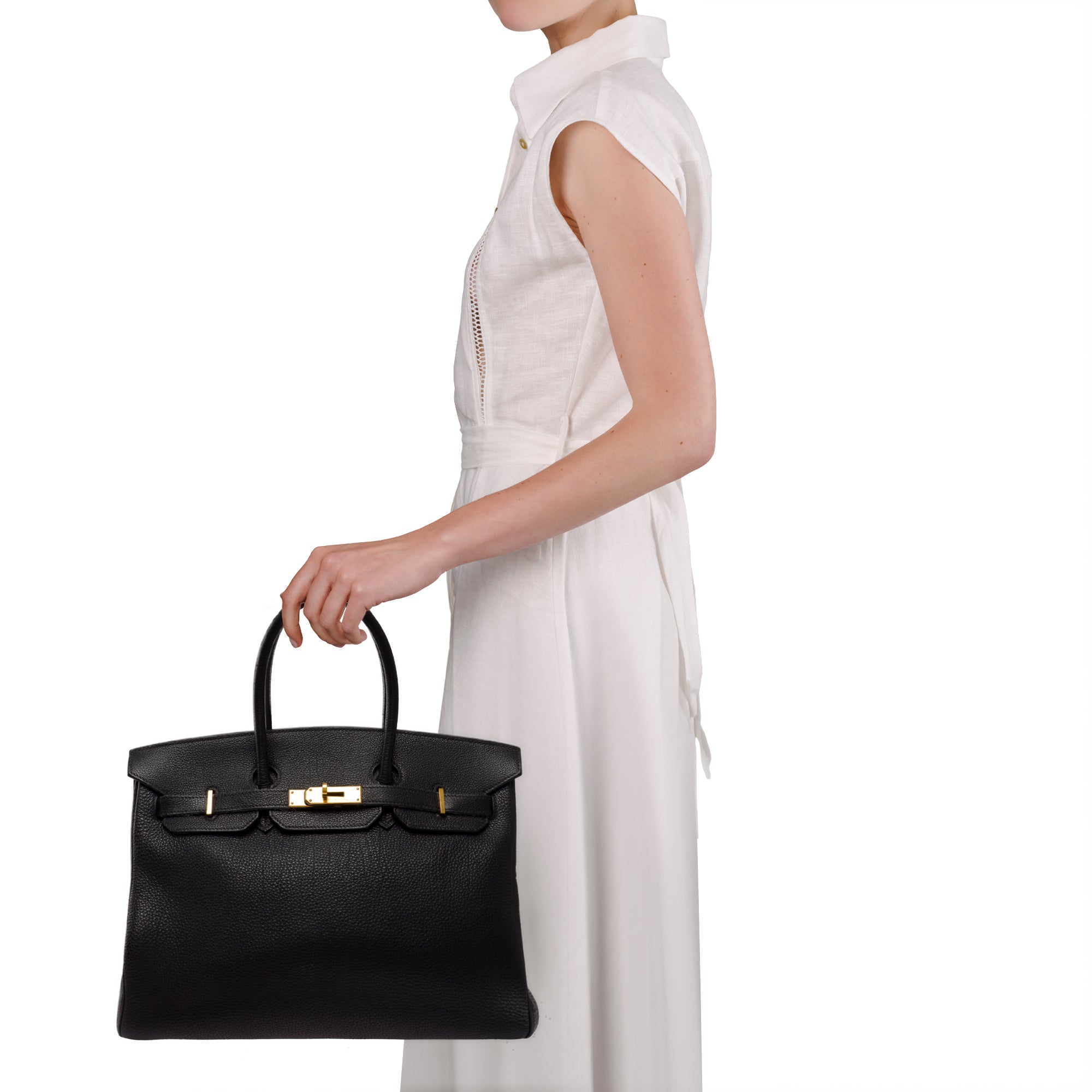 Sac HERMES Birkin 35 en Cuir Noir - 103558