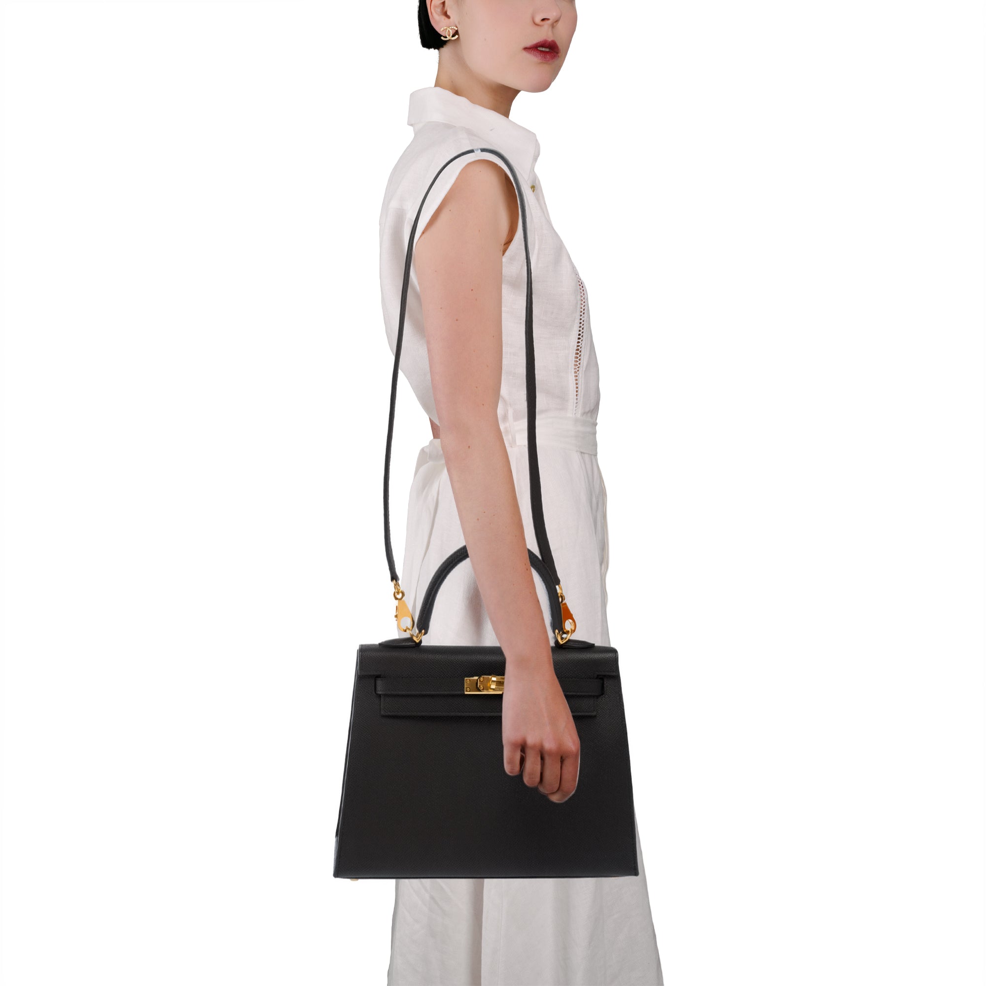 Sac HERMES Kelly 25 en Cuir Noir - 103580