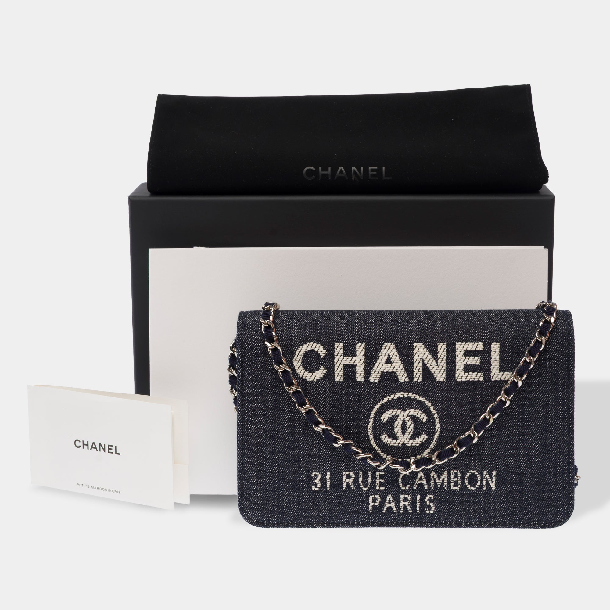 Sac CHANEL Wallet on Chain en Denim Bleu Marine - 103561