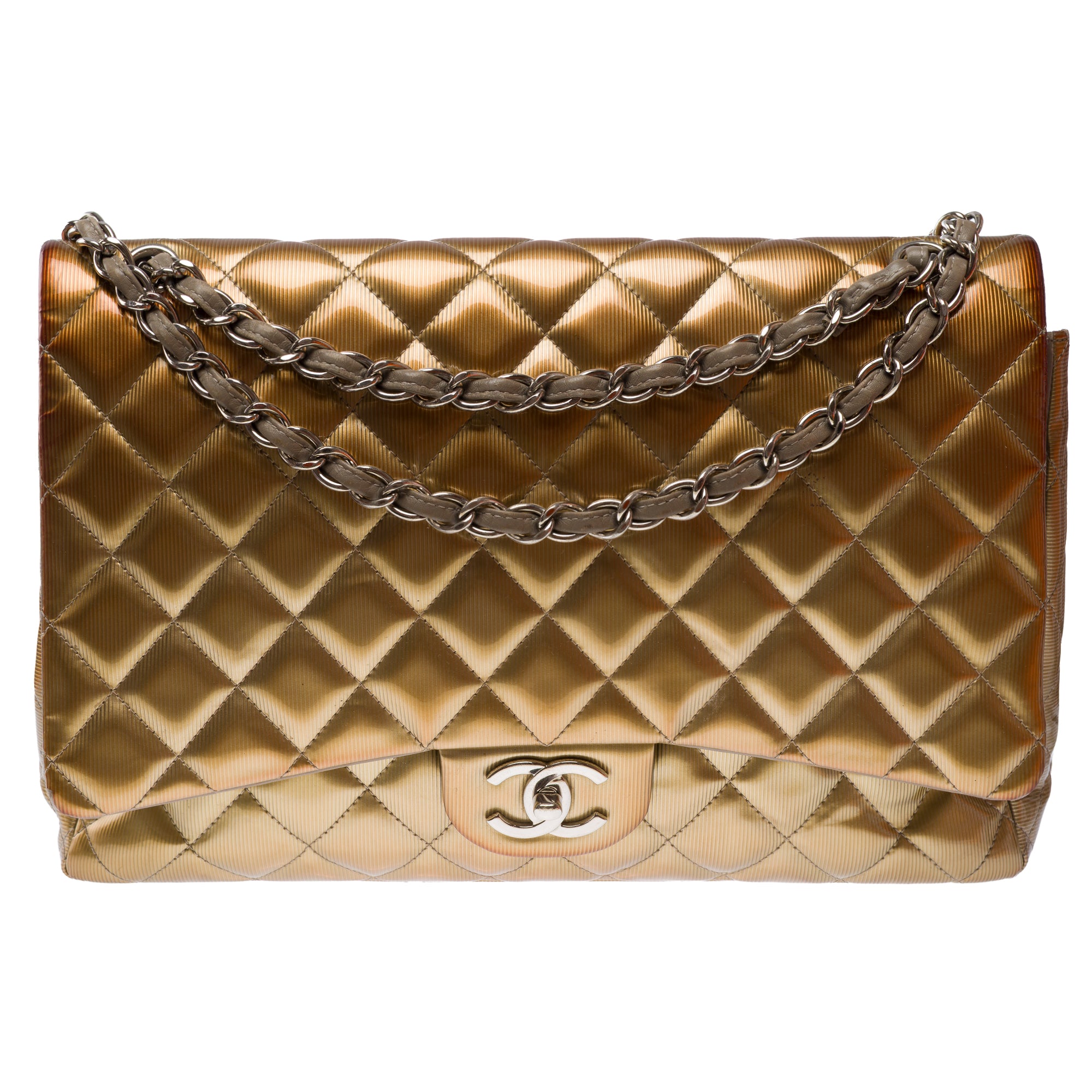 Sac CHANEL Timeless/Classique en Cuir Doré - 103579