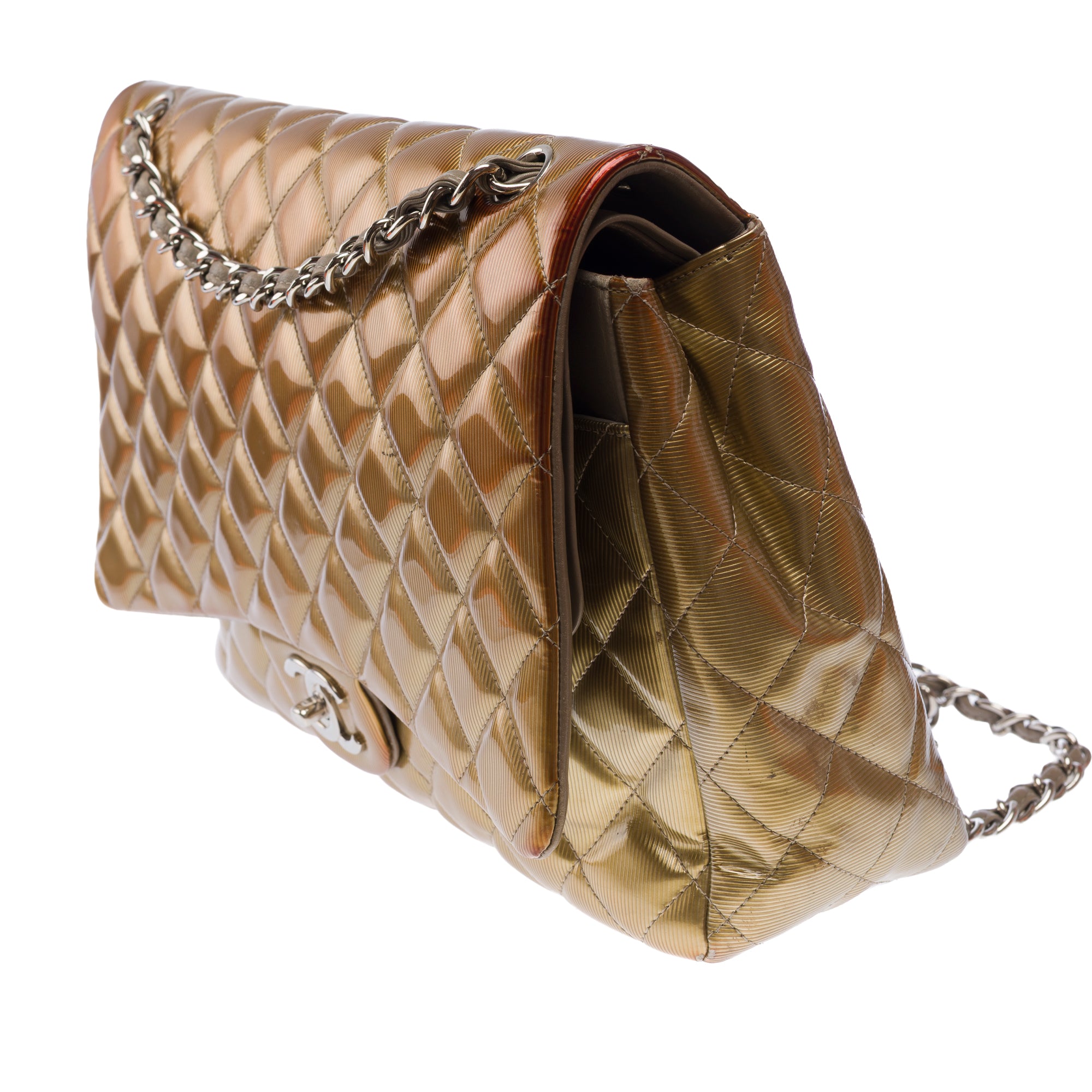 Sac CHANEL Timeless/Classique en Cuir Doré - 103579