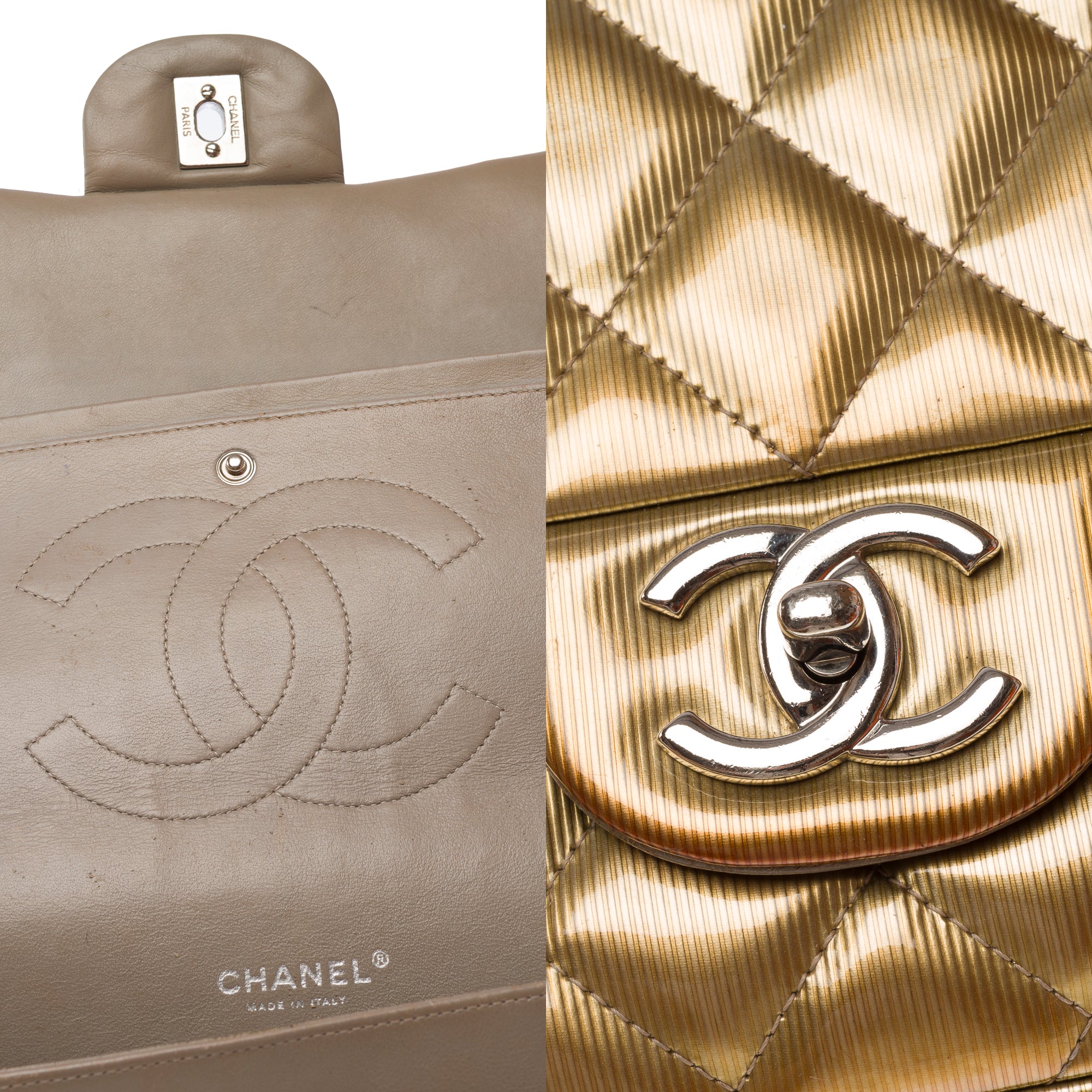 Sac CHANEL Timeless/Classique en Cuir Doré - 103579
