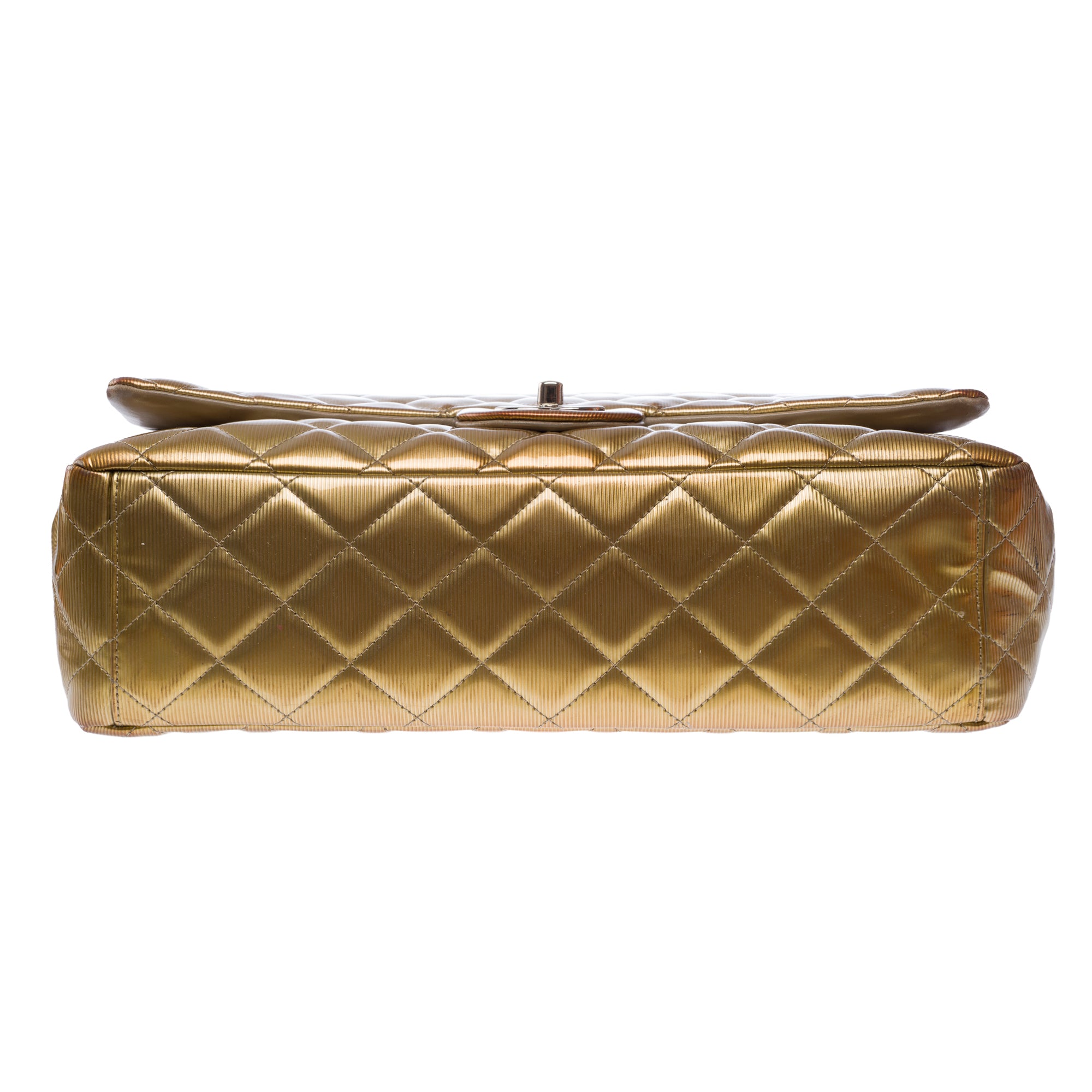 Sac CHANEL Timeless/Classique en Cuir Doré - 103579