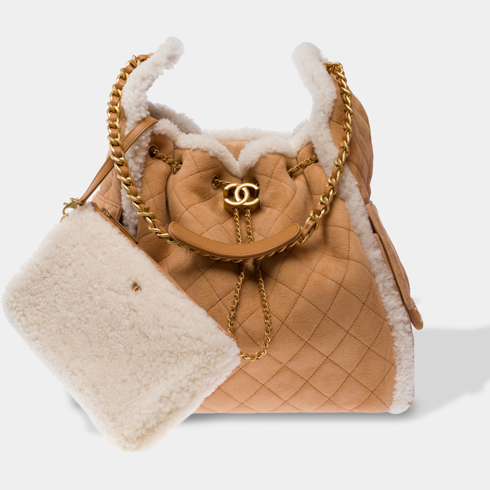 Sac CHANEL en Suède Beige - 103532