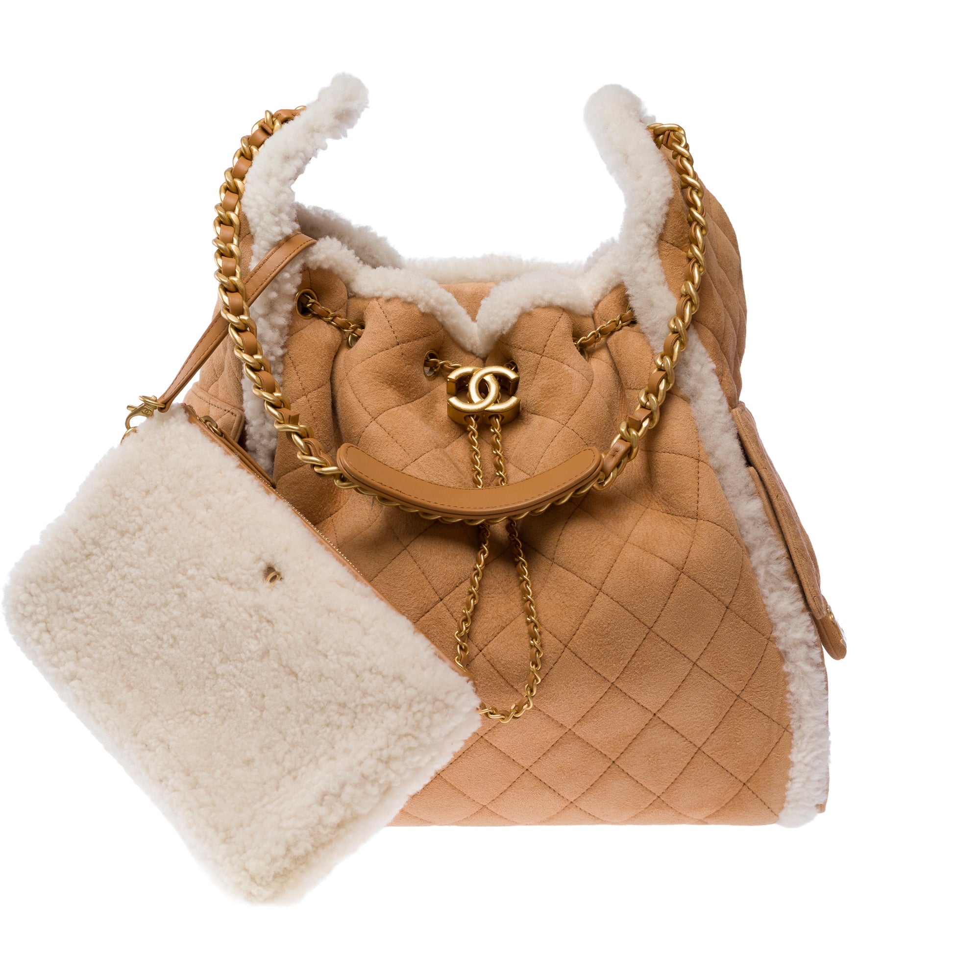 Sac CHANEL en Suède Beige - 103532