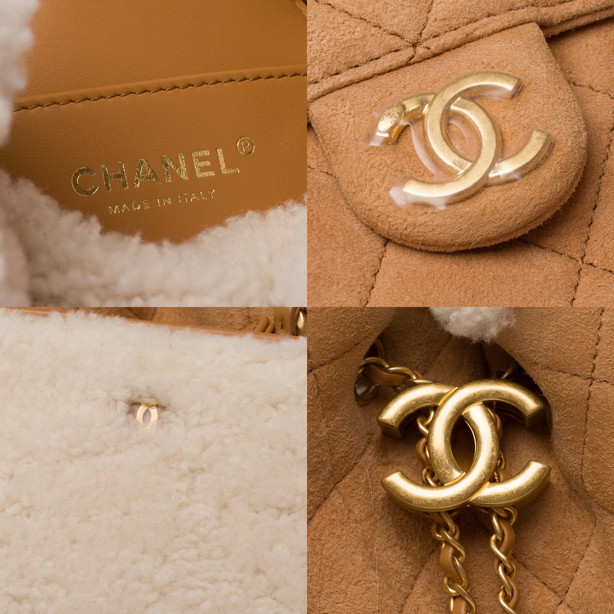 Sac CHANEL en Suède Beige - 103532