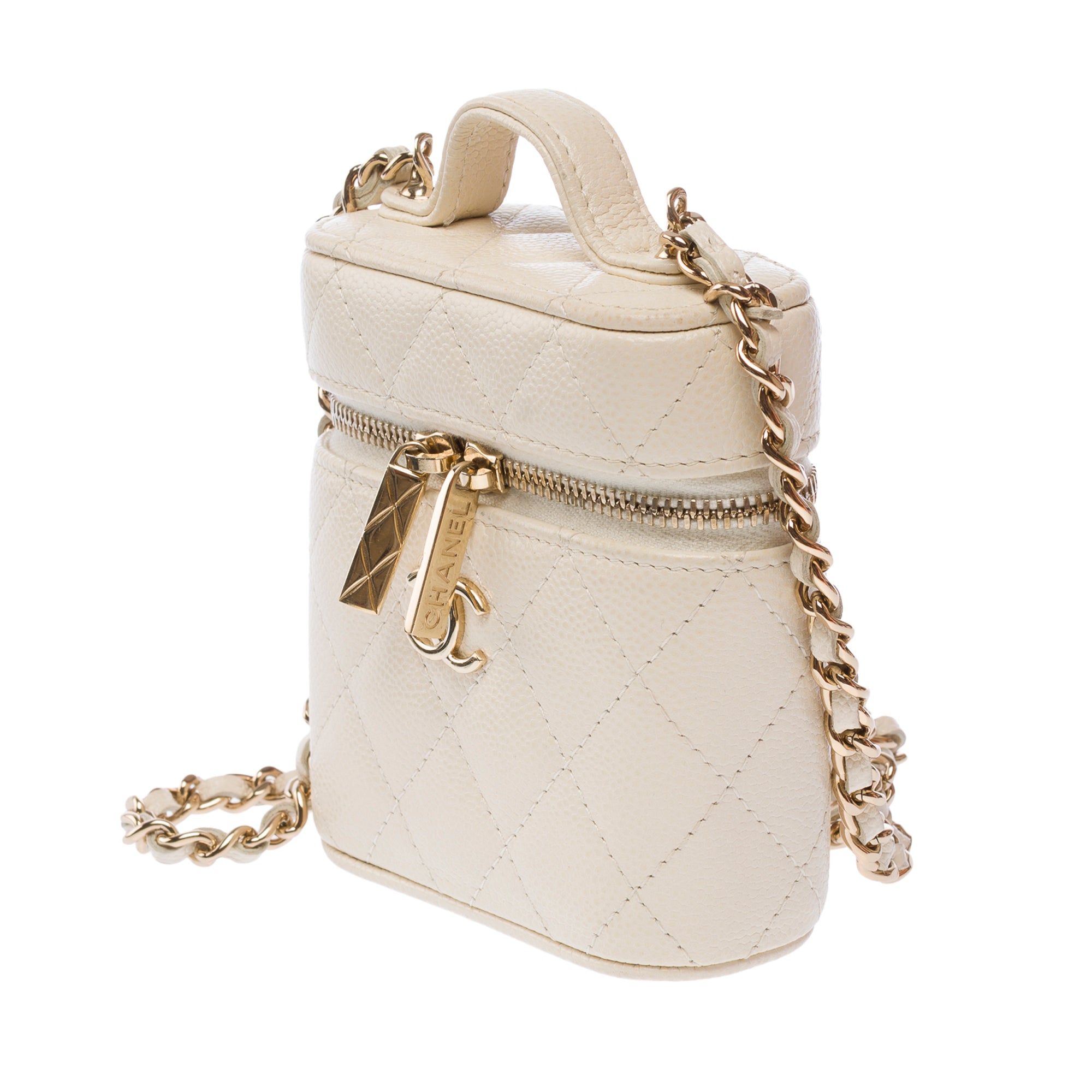 Sac CHANEL Vanity en Cuir Blanc - 103565