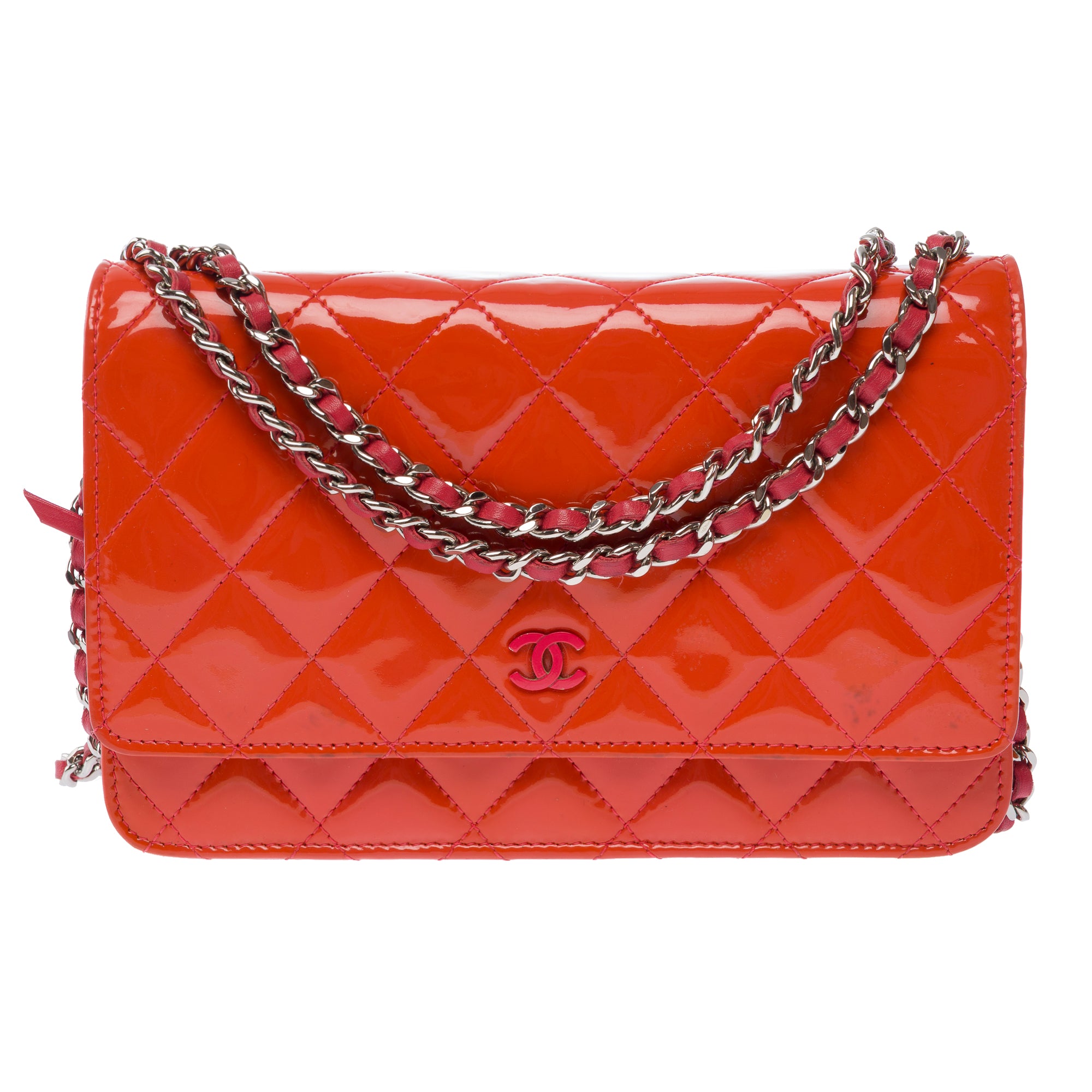 Sac CHANEL Wallet on Chain en Cuir Orange - 103541