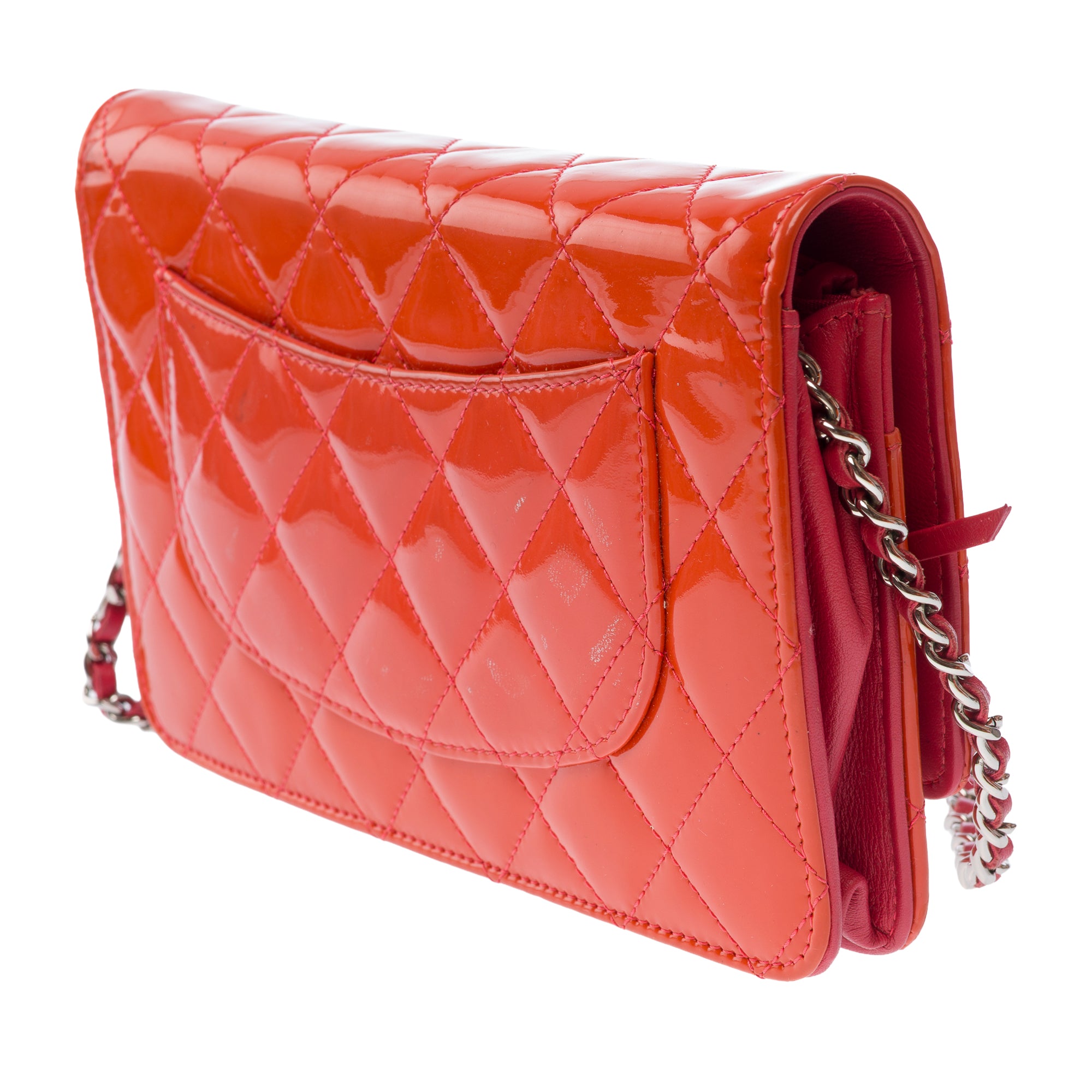 Sac CHANEL Wallet on Chain en Cuir Orange - 103541