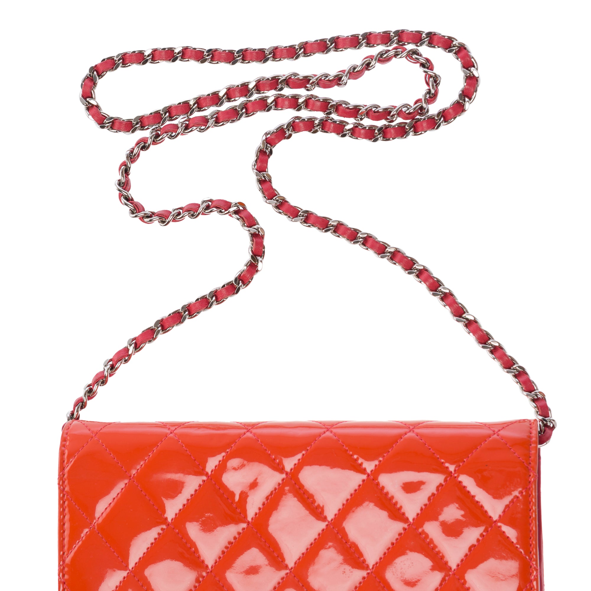 Sac CHANEL Wallet on Chain en Cuir Orange - 103541