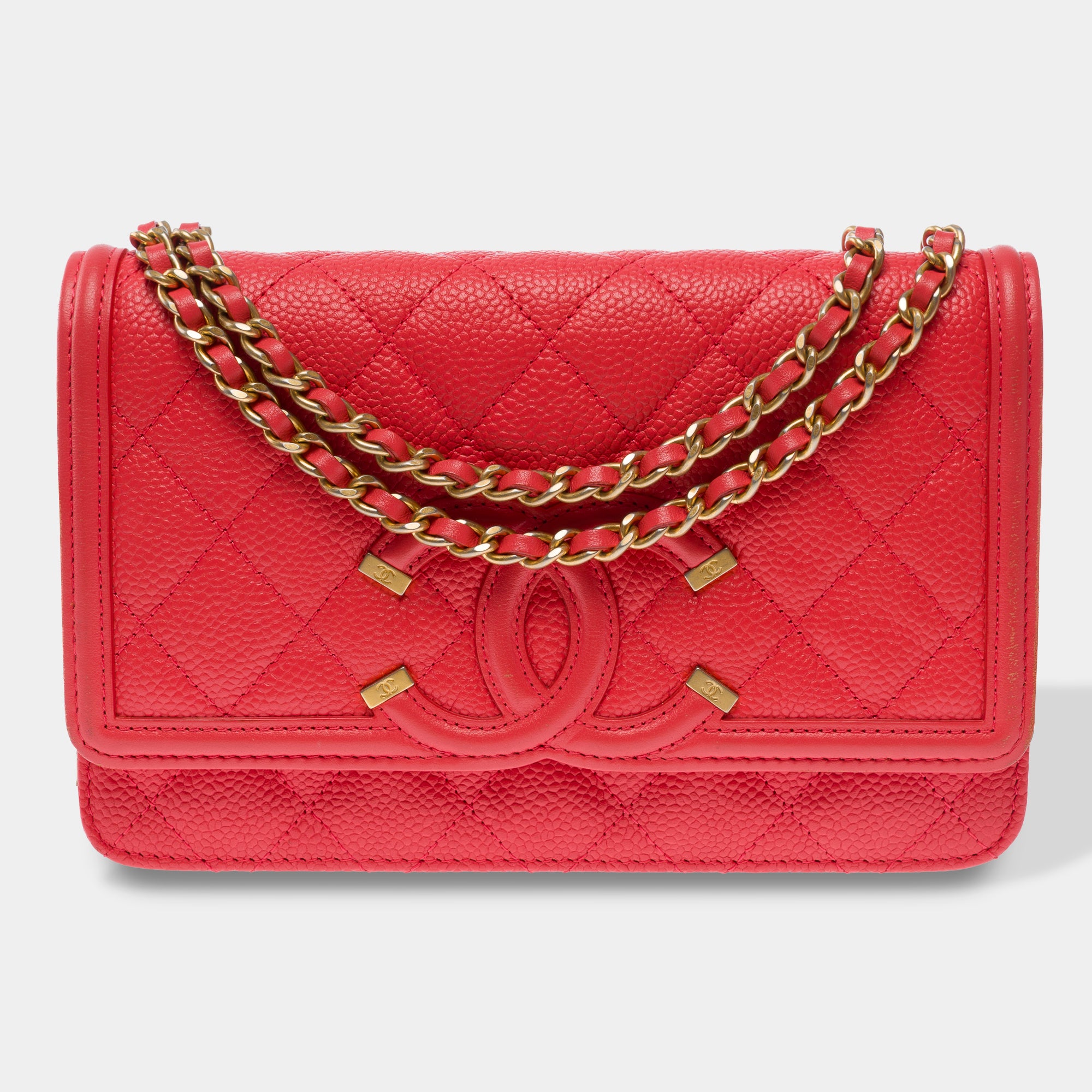Sac CHANEL Wallet on Chain en Cuir Rouge - 103564