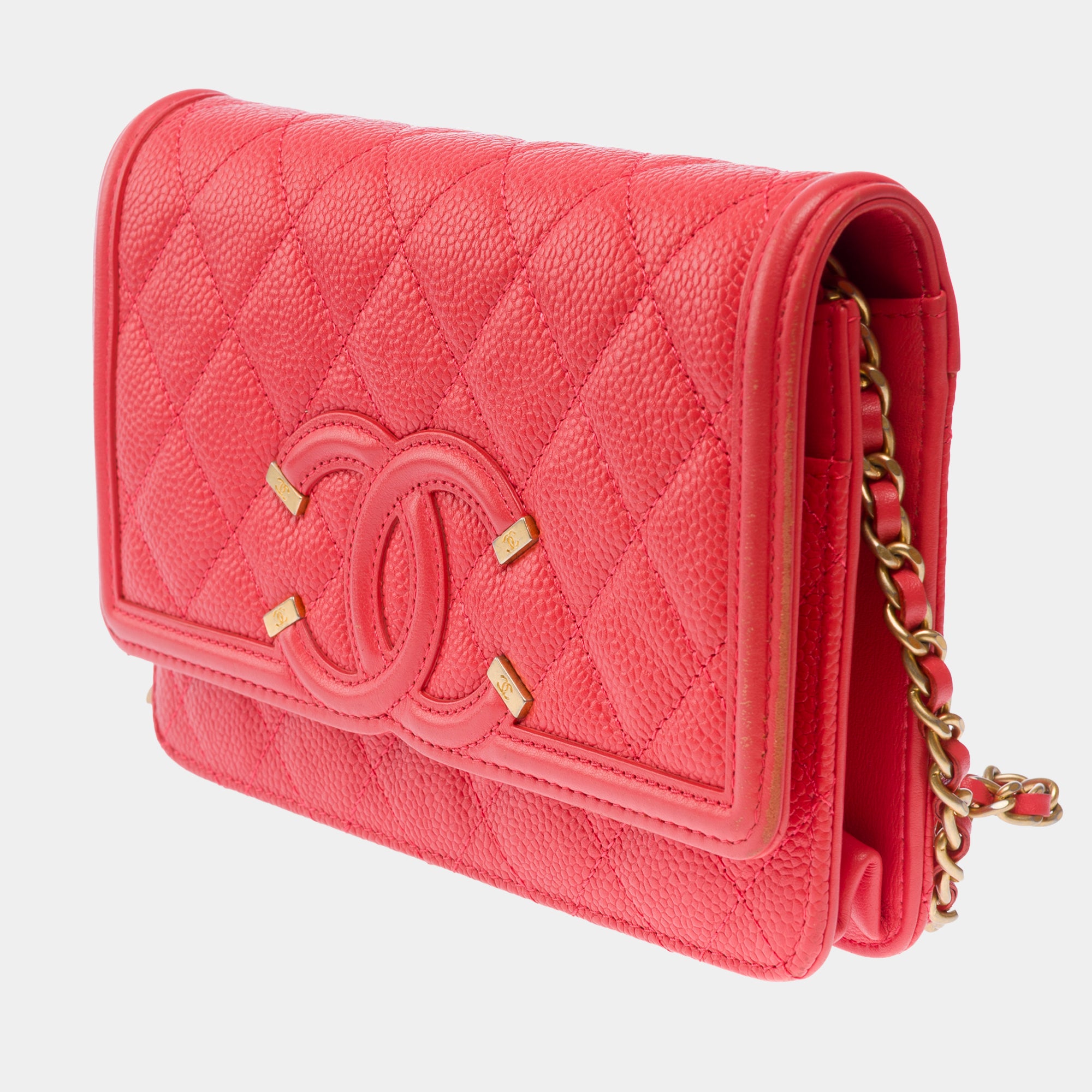 Sac CHANEL Wallet on Chain en Cuir Rouge - 103564