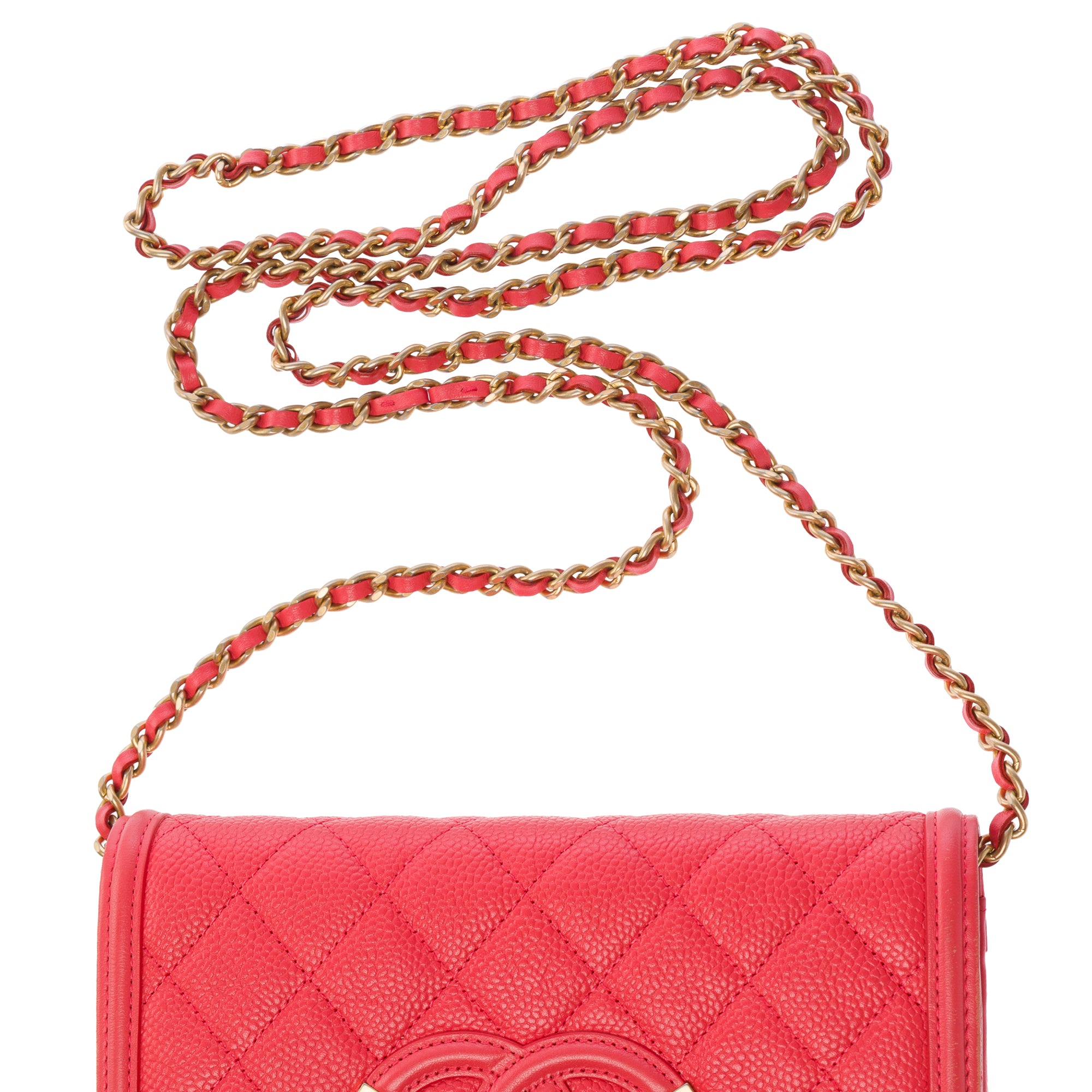 Sac CHANEL Wallet on Chain en Cuir Rouge - 103564