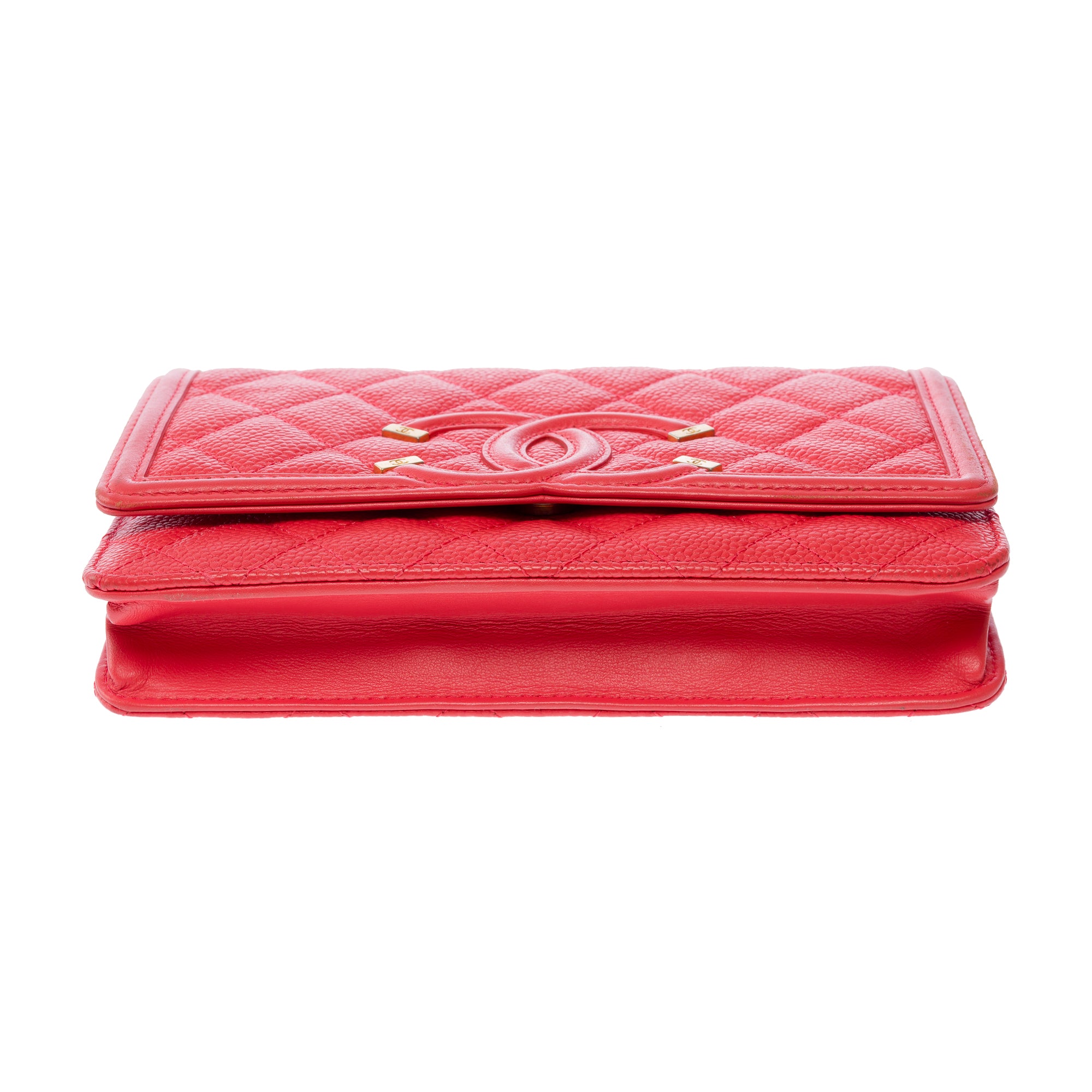 Sac CHANEL Wallet on Chain en Cuir Rouge - 103564