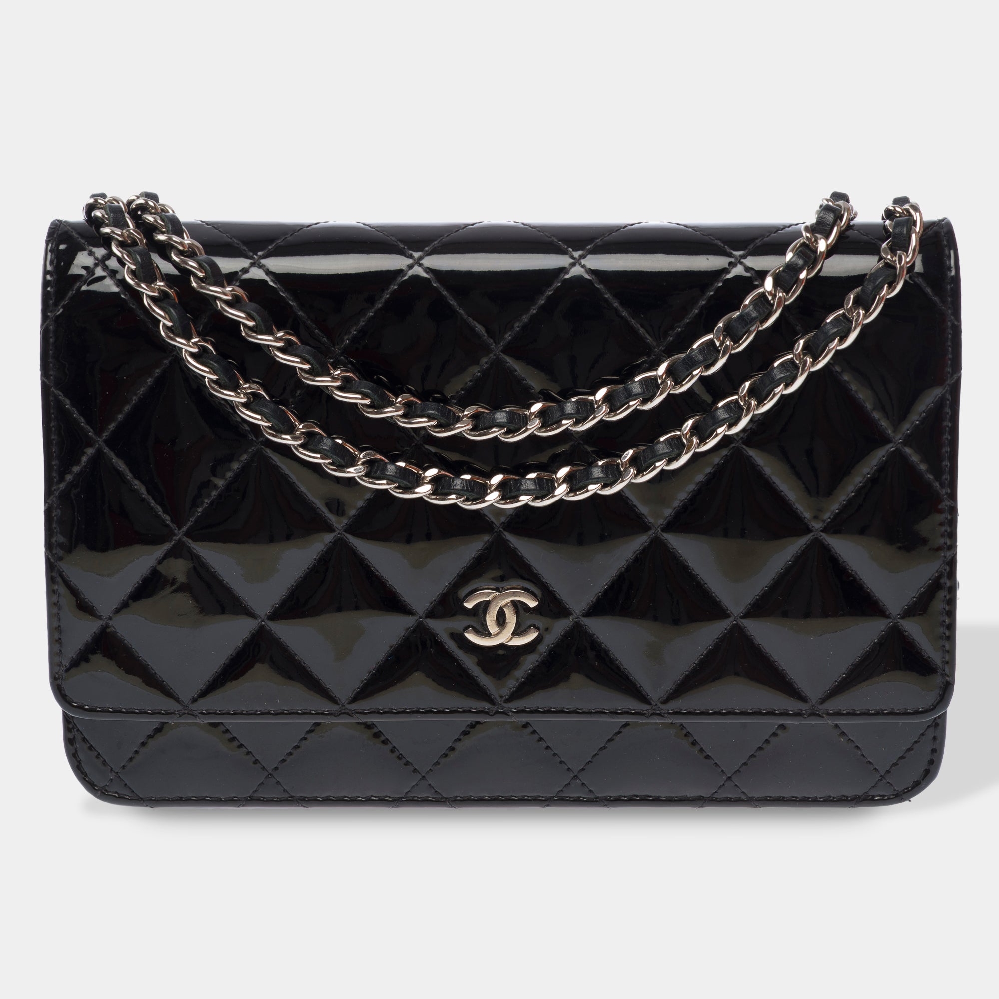 Sac CHANEL Wallet on Chain en Cuir Noir - 103550
