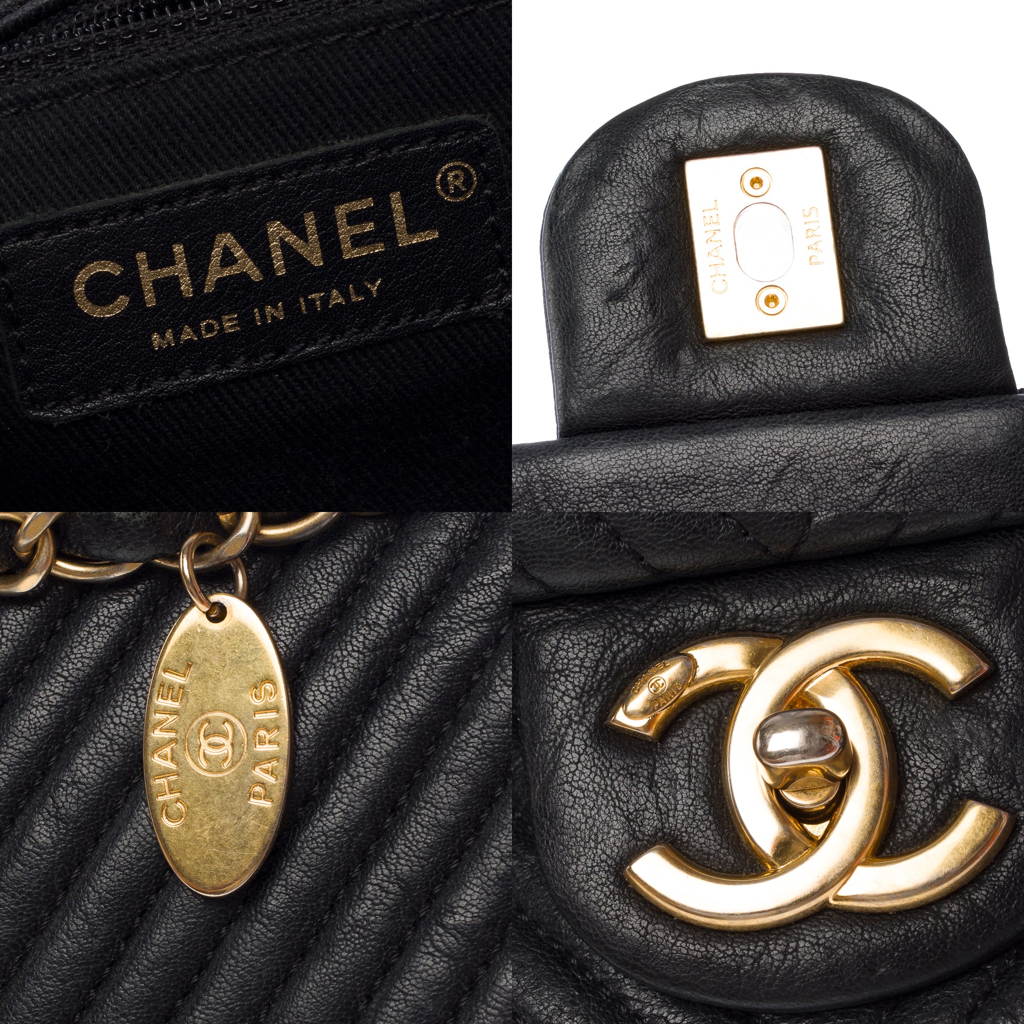 Sac CHANEL Timeless/Classique en Cuir Noir - 103574