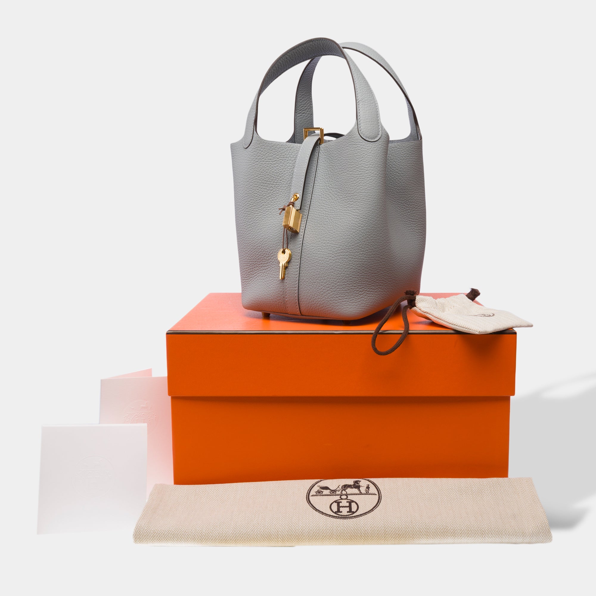 Sac HERMES Picotin en Cuir Gris - 103581