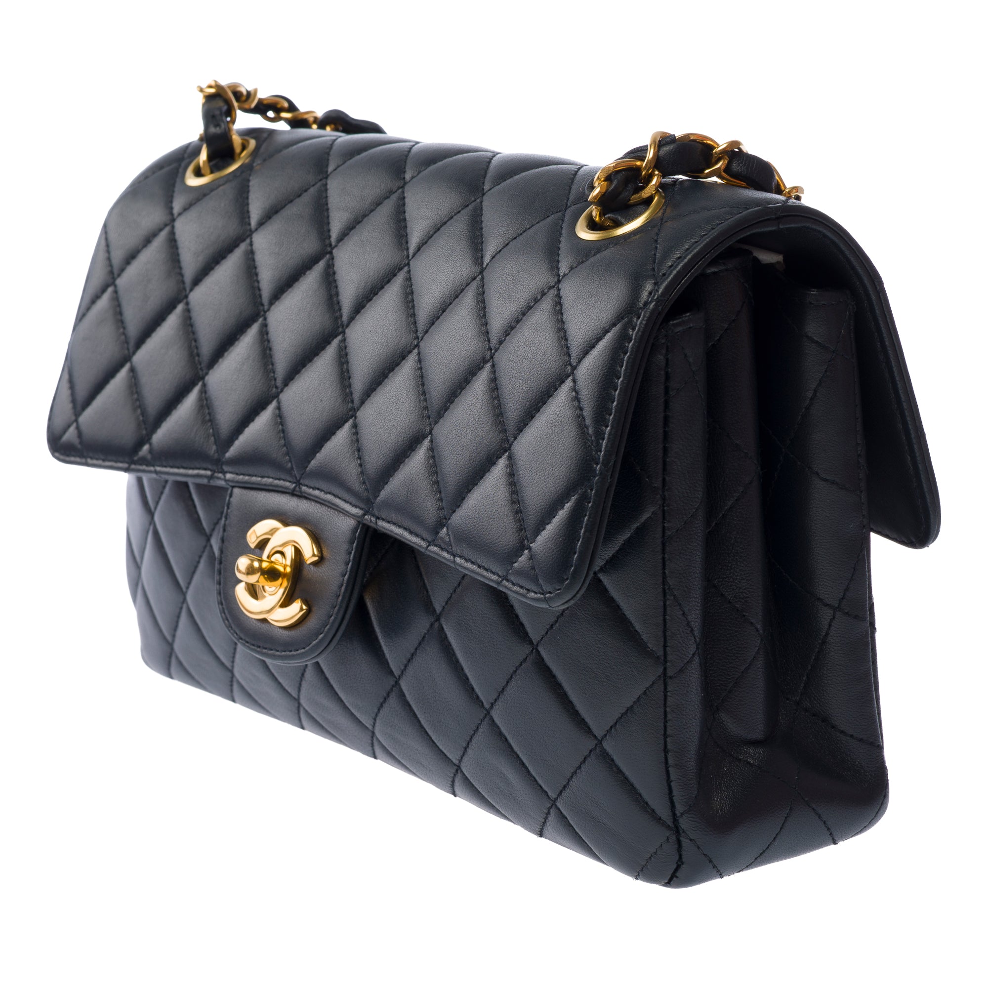 Sac CHANEL Timeless/Classique en Cuir Bleu Marine - 103529