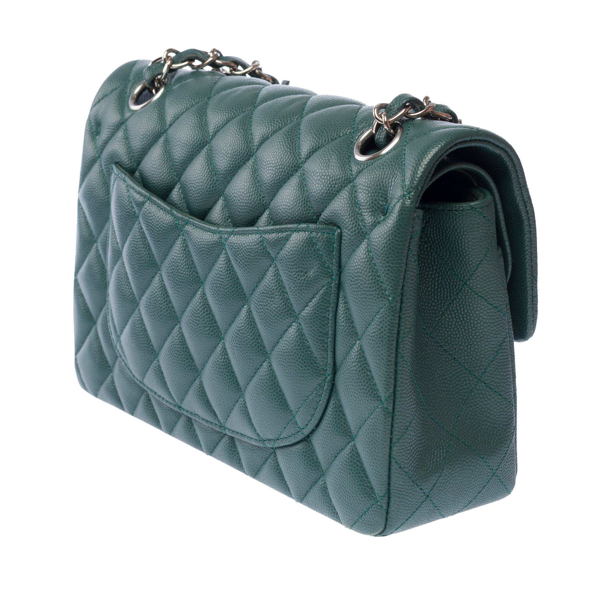 Sac CHANEL Timeless/Classique en Cuir Vert - 103585