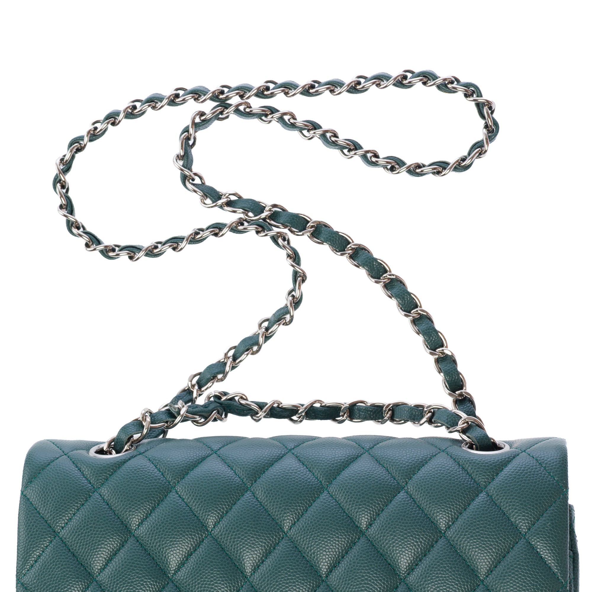 Sac CHANEL Timeless/Classique en Cuir Vert - 103585